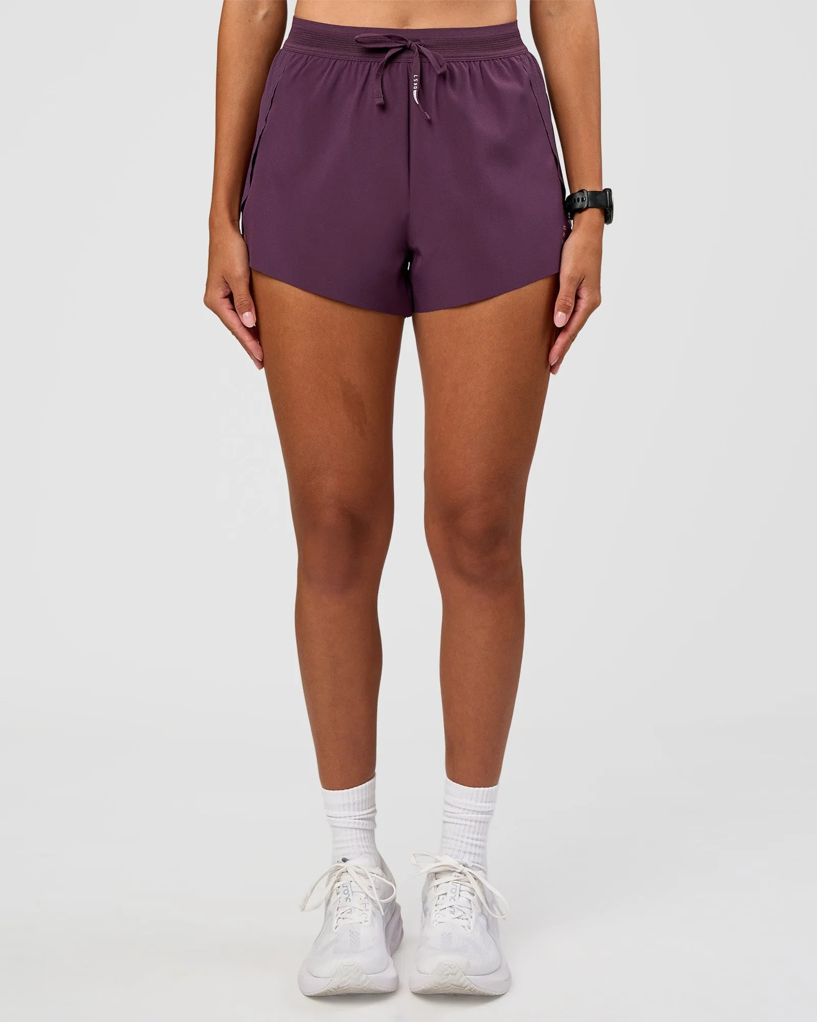 Accelerate 3" High-Rise Running Short - Midnight Plum sold by LSKD