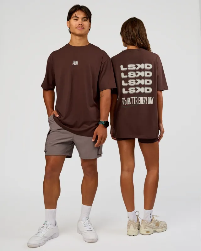 Everyday Elevation FLXCotton Oversized Tee - Hot Chocolate-Off White made by LSKD