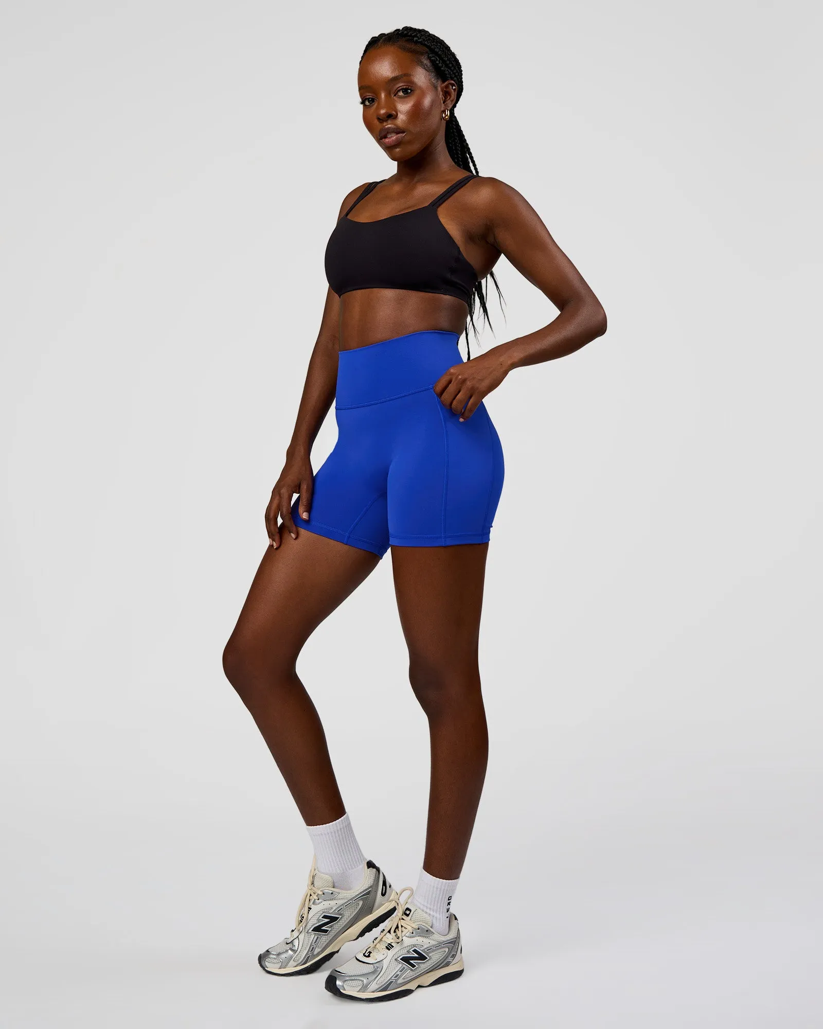 Fusion V-Contour Ultra High-Rise 4" Short Pockets - Electric Indigo sold by LSKD product image thumbnail 5