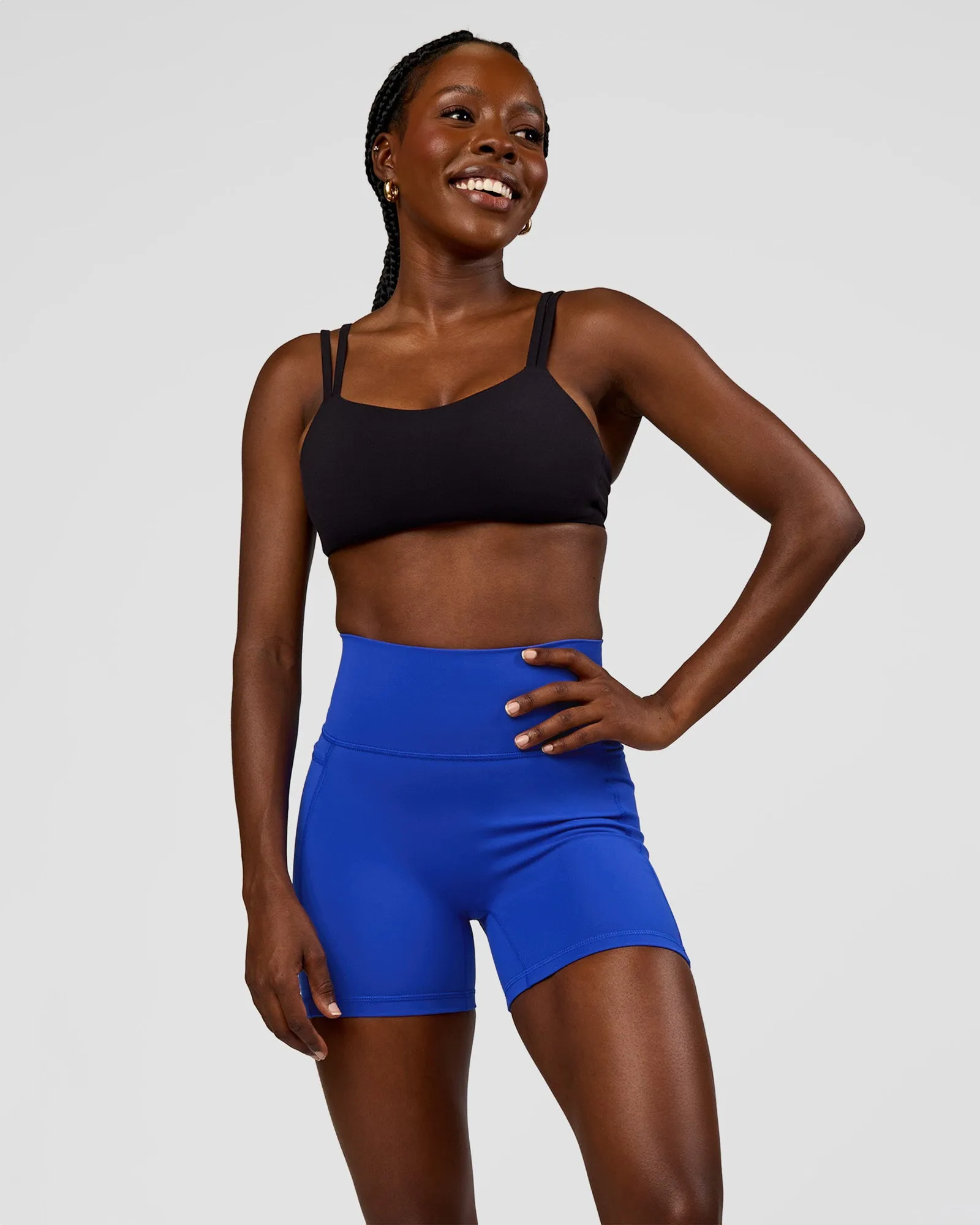 Fusion V-Contour Ultra High-Rise 4" Short Pockets - Electric Indigo sold by LSKD product image thumbnail 3