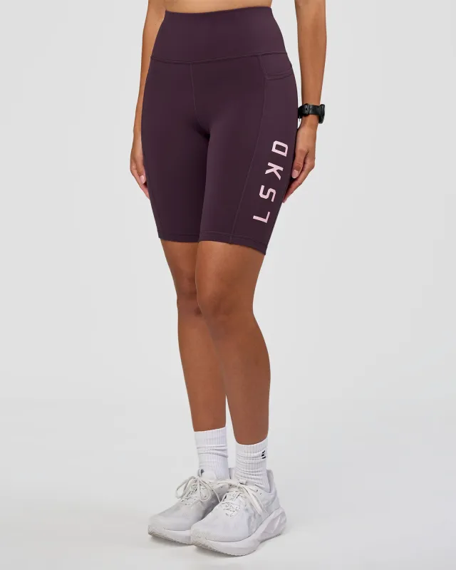 Rep Ultra High-Rise 9" Short Pockets - Midnight Plum-Marshmallow sold by LSKD