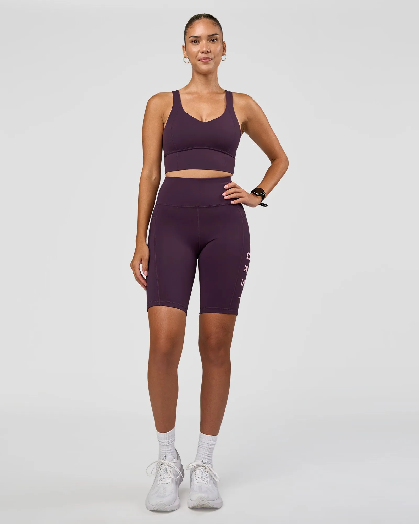 Rep Ultra High-Rise 9" Short Pockets - Midnight Plum-Marshmallow sold by LSKD product image thumbnail 4