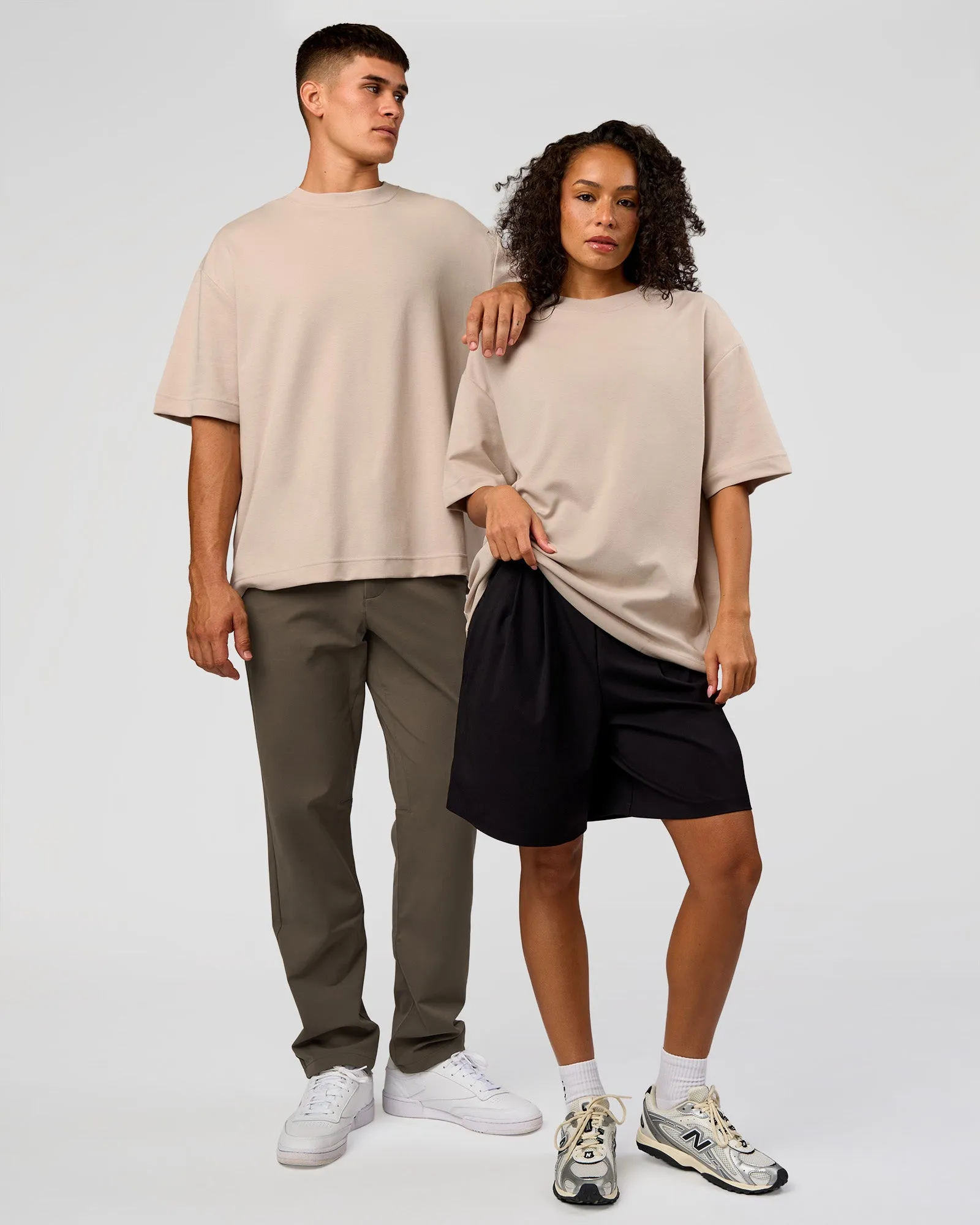 AfterDark ZeroCrease Oversized Tee - Shale Beige sold by LSKD