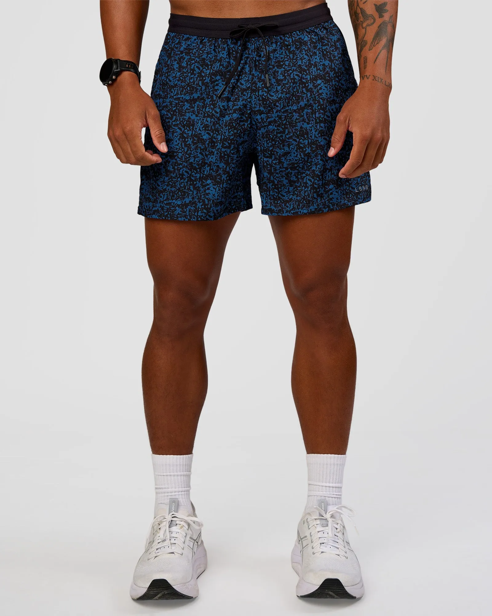 Pace 5" Lined Running Short - Energy Print Palace Blue sold by LSKD