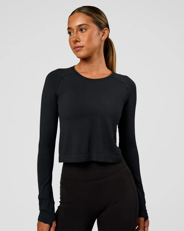 AeroFLX+ Seamless Long Sleeve Skimmer Tee - Black Marl made by LSKD