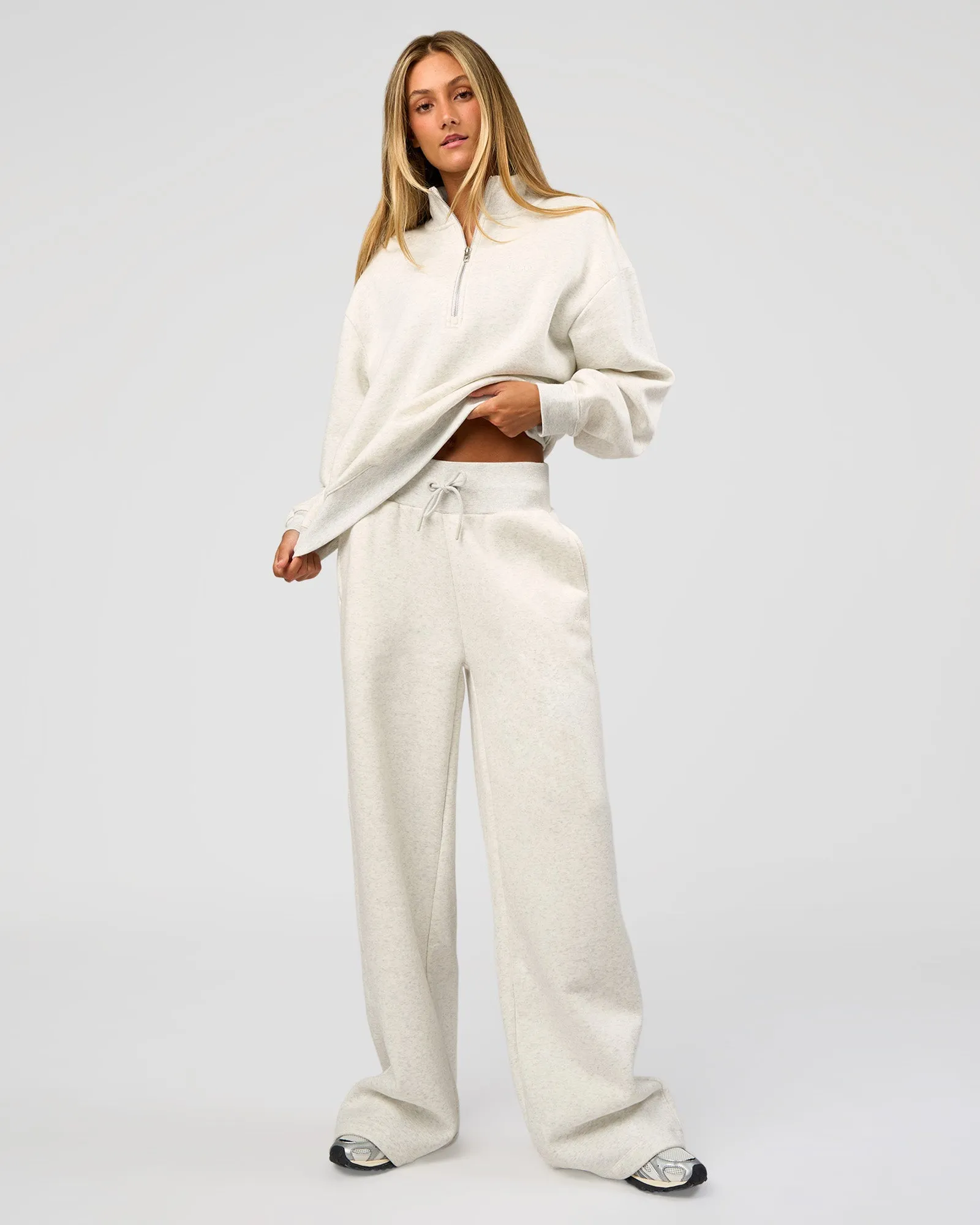 Go-To Wide Leg Track Pant Tall - Silver Marl sold by LSKD