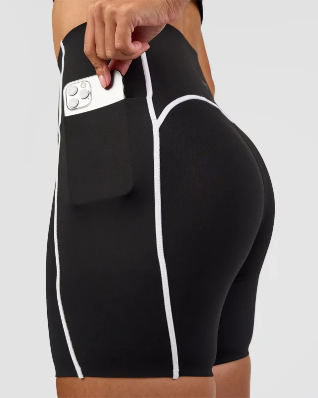 Power Ultra High-Rise 6" Short Pockets - Black sold by LSKD