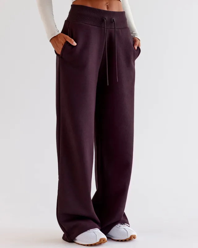 Go-To Wide Leg Track Pant - Midnight Plum made by LSKD