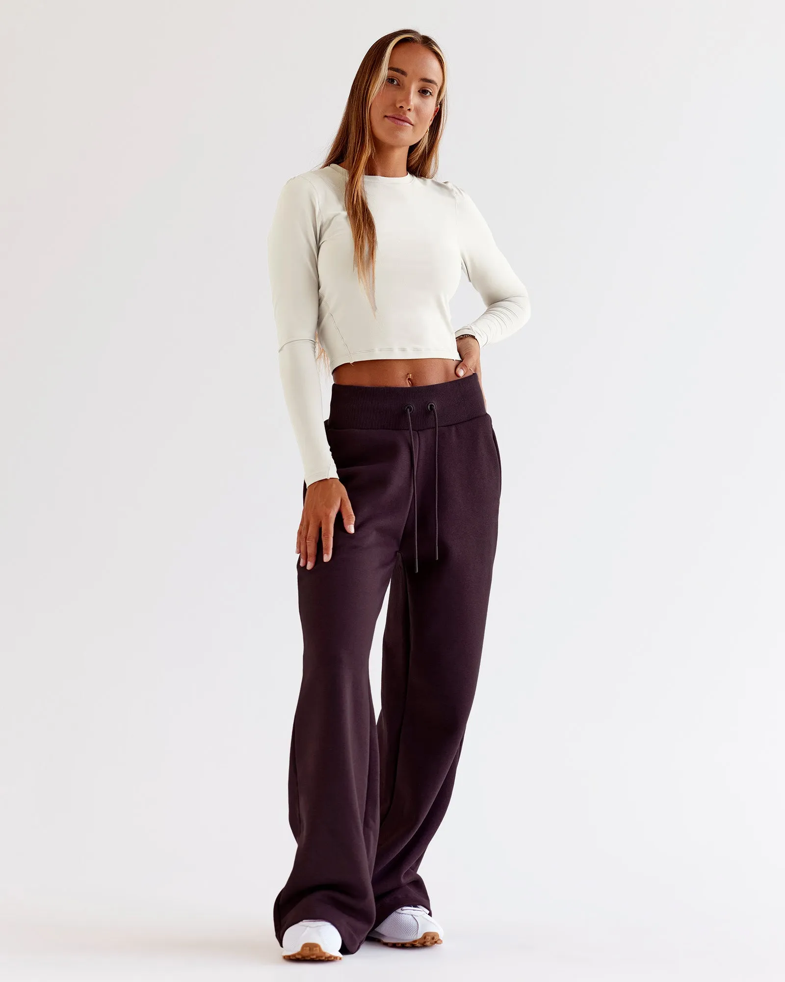 Go-To Wide Leg Track Pant - Midnight Plum sold by LSKD product image thumbnail 3