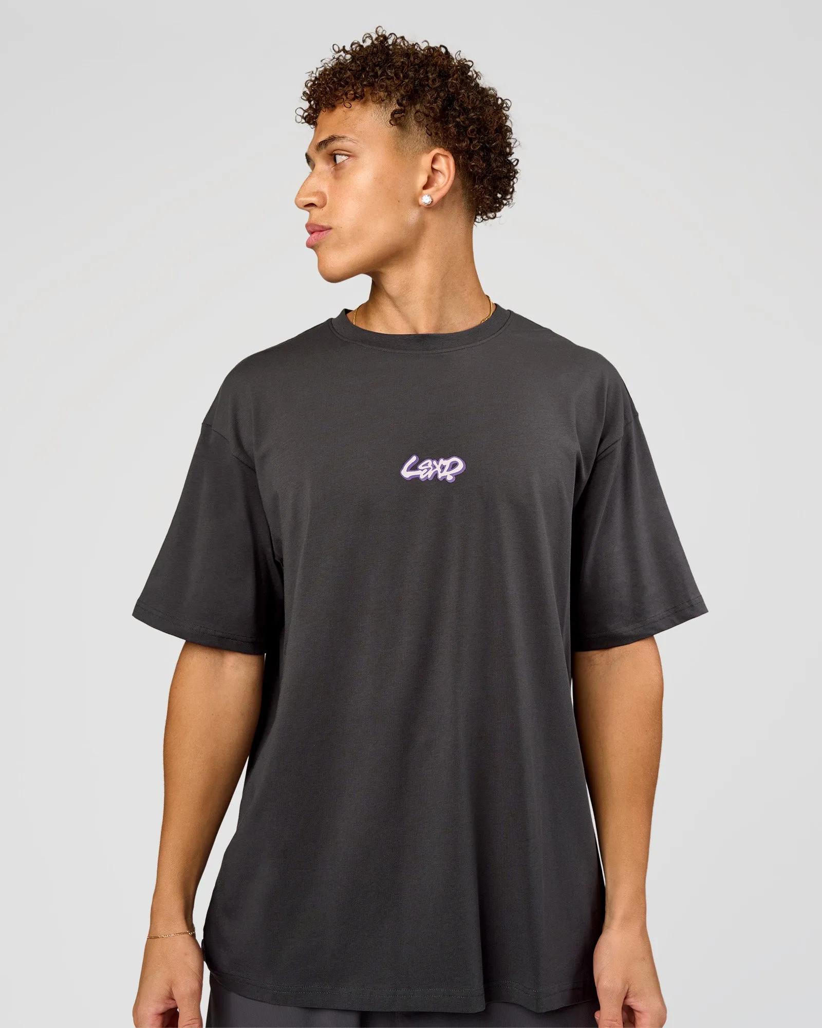 Miami Snatch FLXCotton Oversized Tee - Dark Storm-Marshmallow sold by LSKD product image thumbnail 2