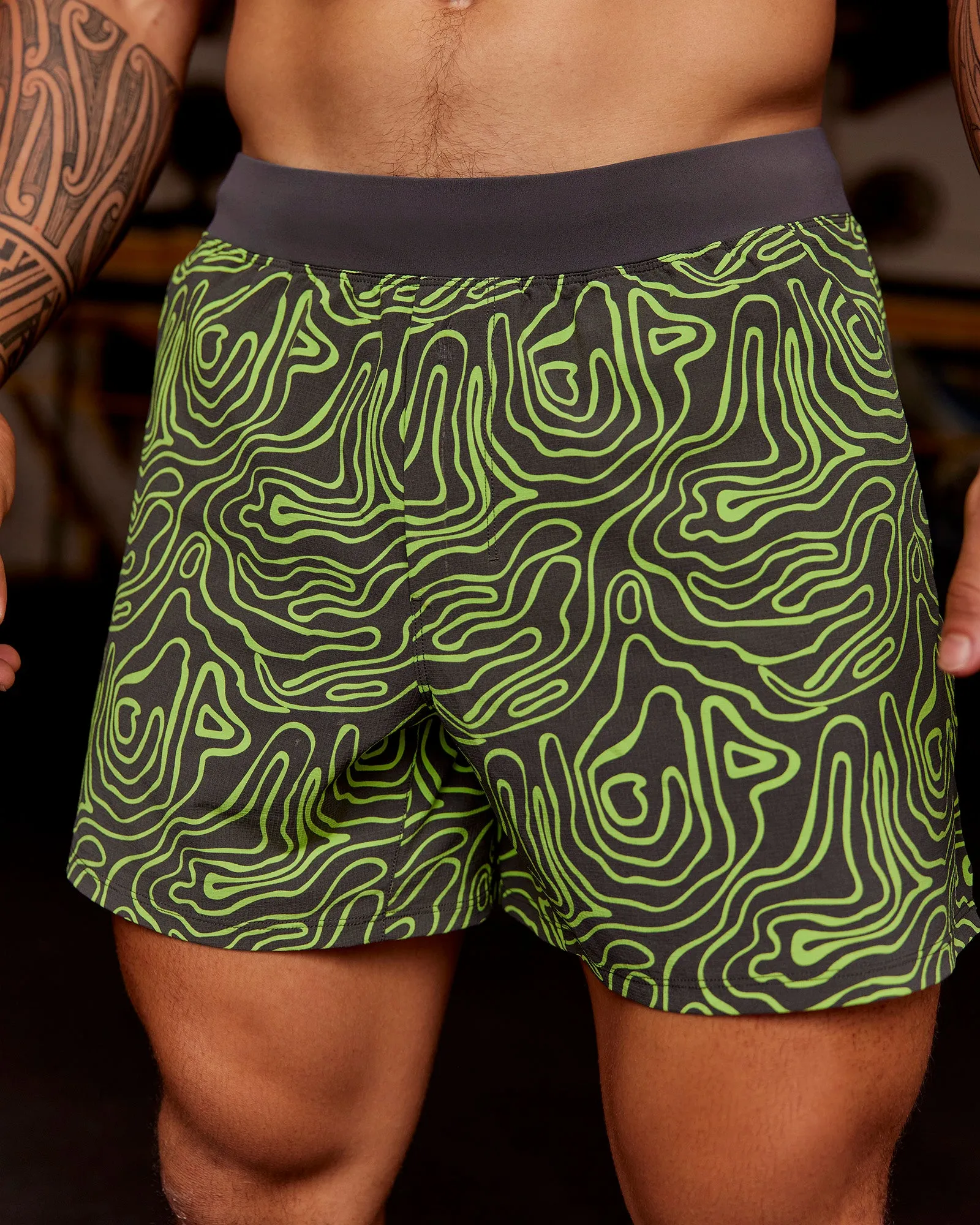 Functional Training 5" Short - Friction Print Hyper Green sold by LSKD product image thumbnail 3