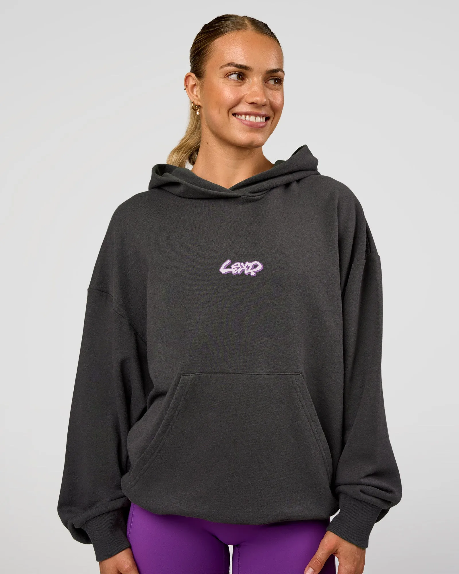 Miami Vibe Oversized Hoodie - Dark Storm-Marshmallow sold by LSKD product image thumbnail 2