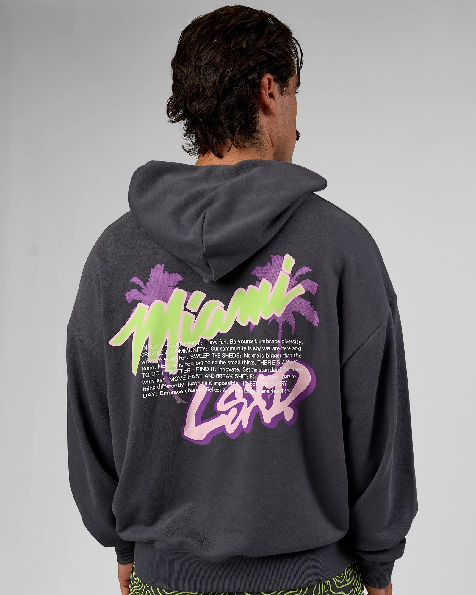 Miami Vibe Oversized Hoodie - Dark Storm-Marshmallow sold by LSKD product image thumbnail 3