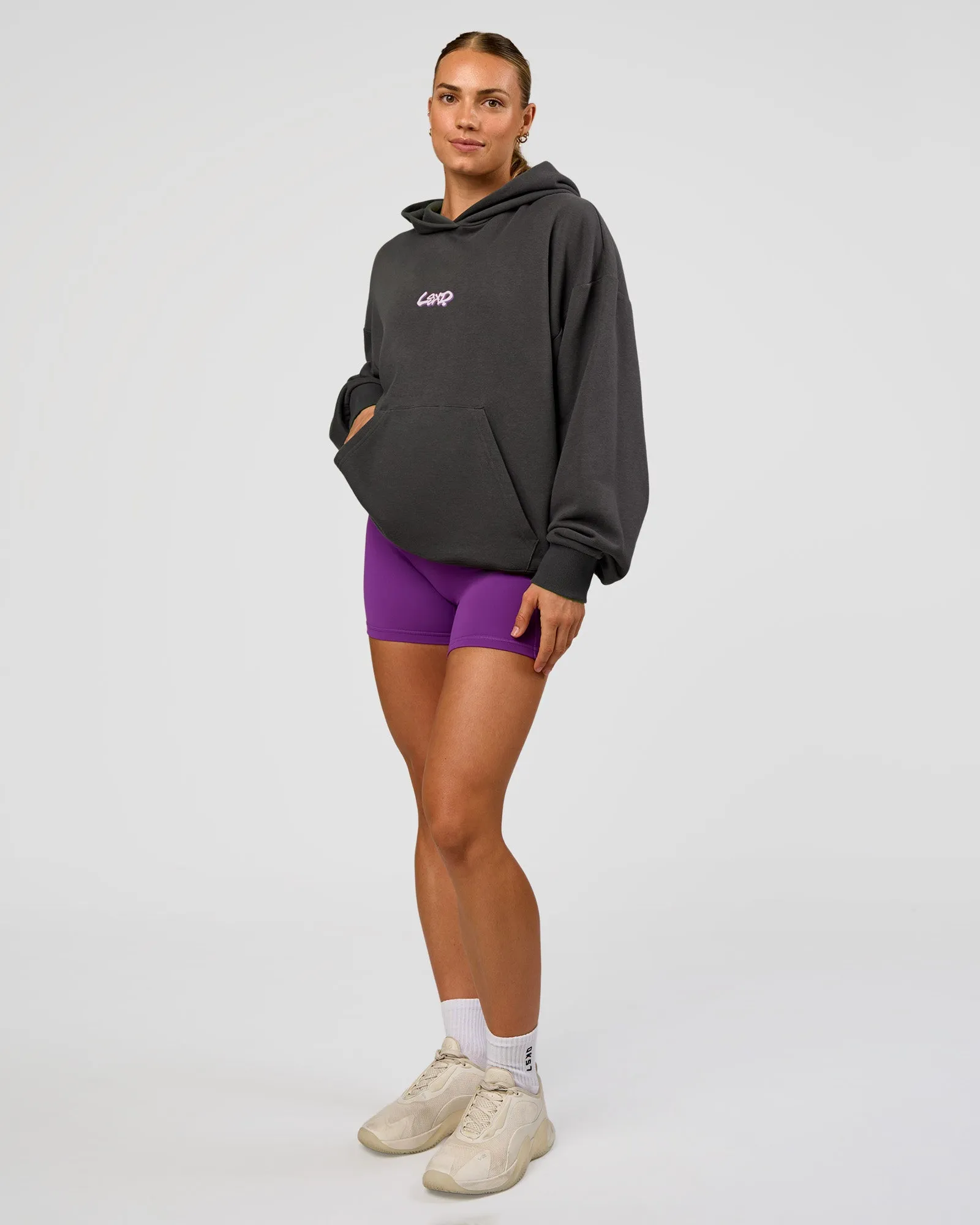 Miami Vibe Oversized Hoodie - Dark Storm-Marshmallow sold by LSKD product image thumbnail 5