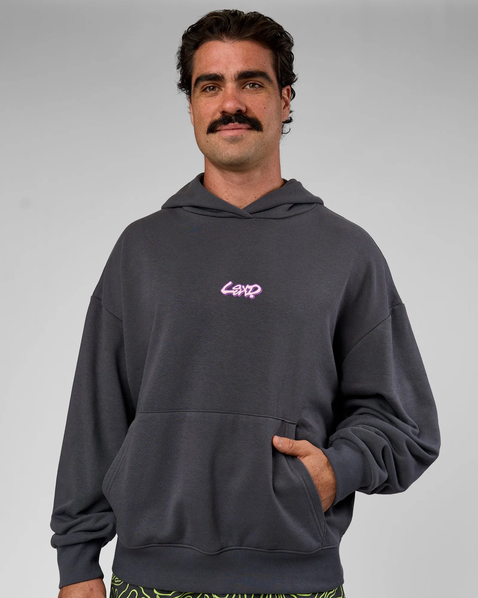 Miami Vibe Oversized Hoodie - Dark Storm-Marshmallow sold by LSKD product image thumbnail 4