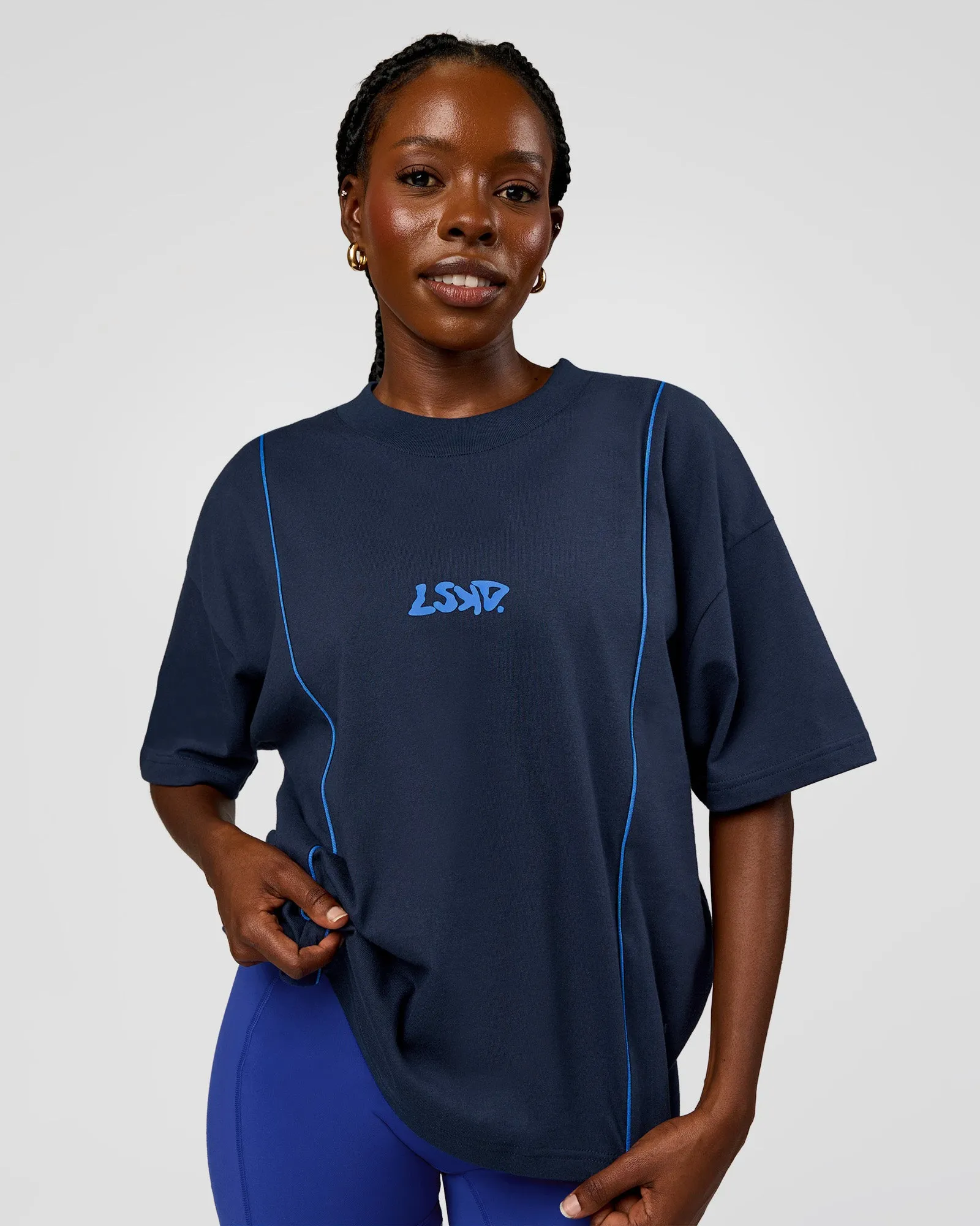 Axis Heavyweight Oversized Boxed Tee - Future Navy-Palace Blue sold by LSKD product image thumbnail 4