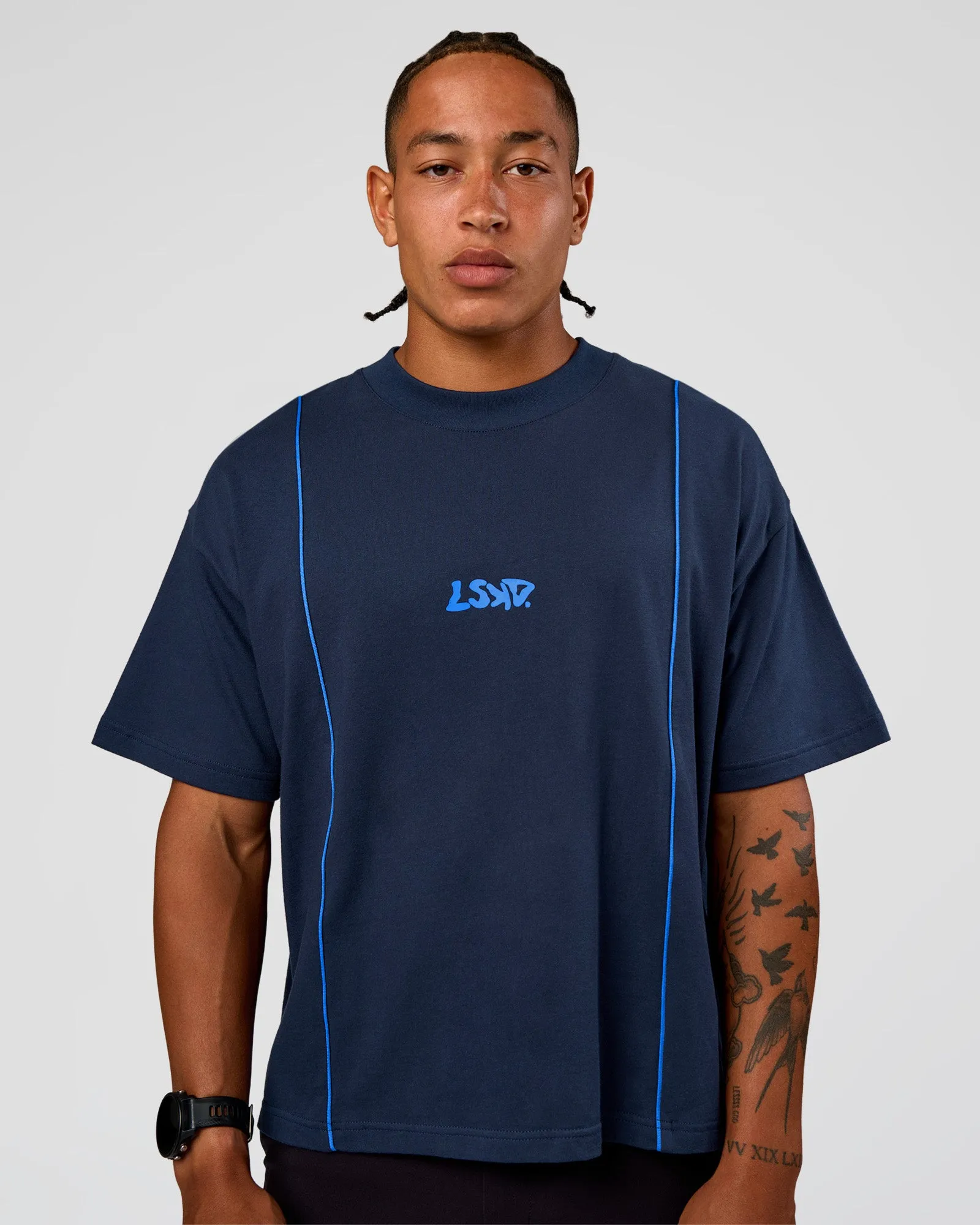 Axis Heavyweight Oversized Boxed Tee - Future Navy-Palace Blue sold by LSKD product image thumbnail 2