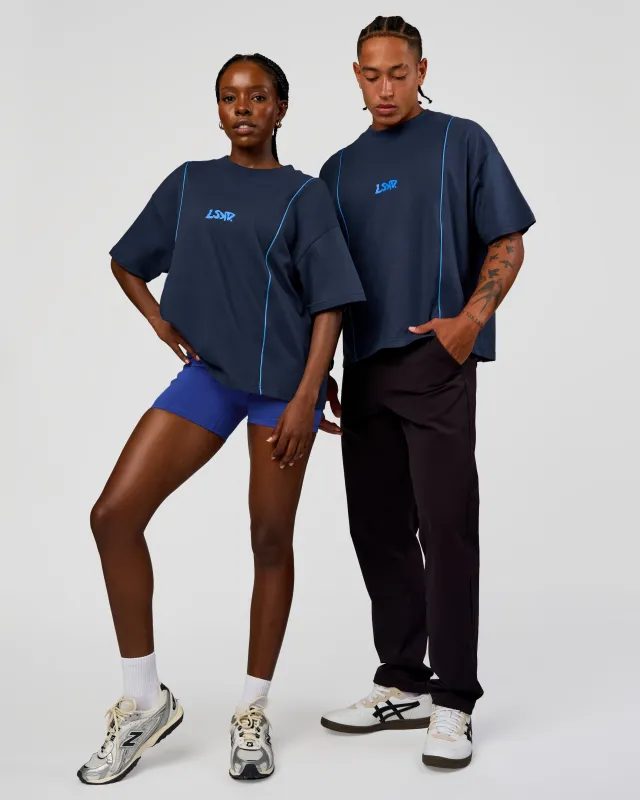 Axis Heavyweight Oversized Boxed Tee - Future Navy-Palace Blue made by LSKD