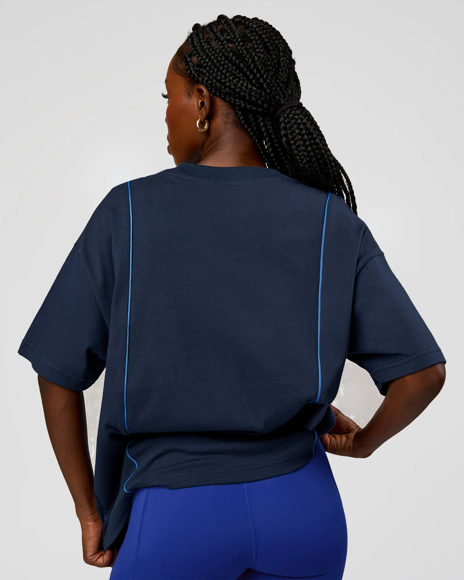Axis Heavyweight Oversized Boxed Tee - Future Navy-Palace Blue sold by LSKD product image thumbnail 5