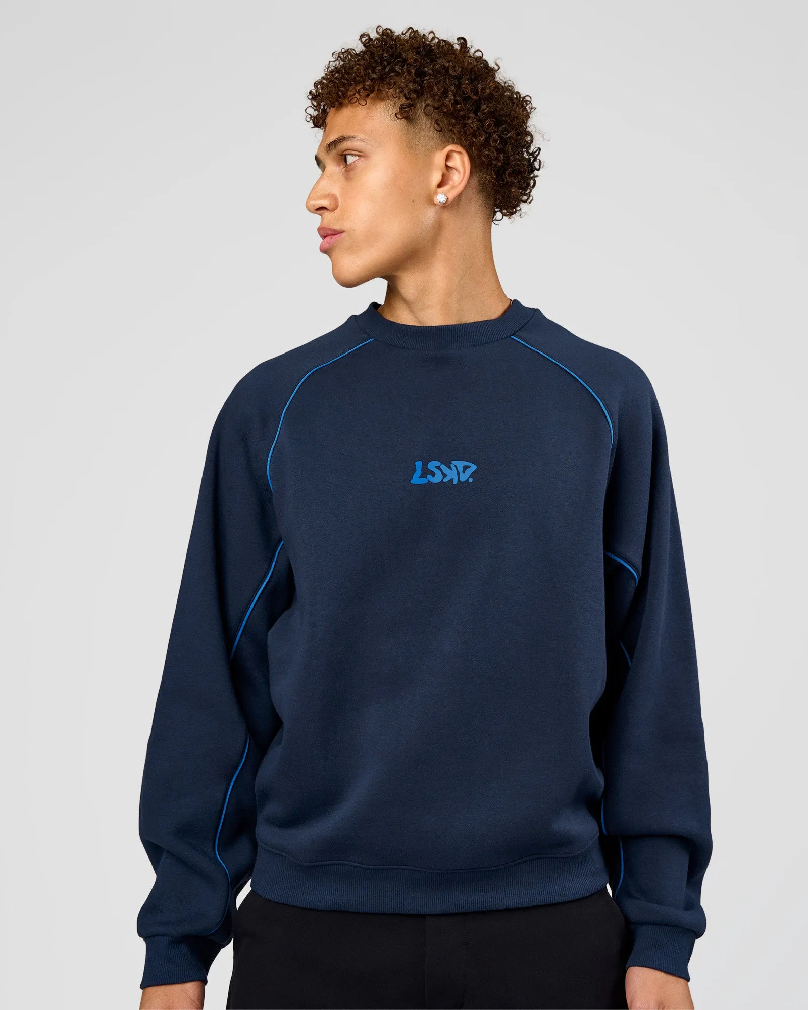 Axis Boxy Crew Sweater - Future Navy-Palace Blue sold by LSKD product image thumbnail 2