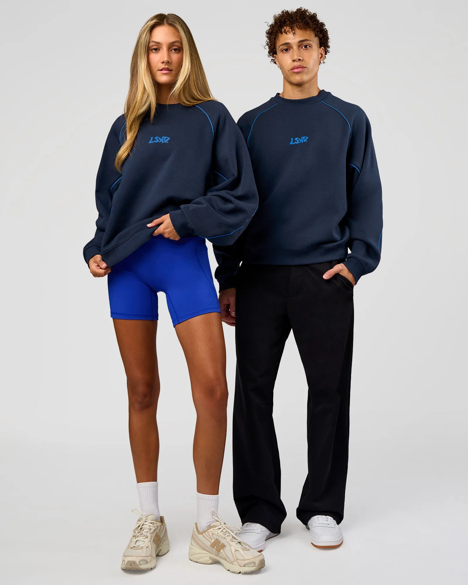 Axis Boxy Crew Sweater - Future Navy-Palace Blue sold by LSKD