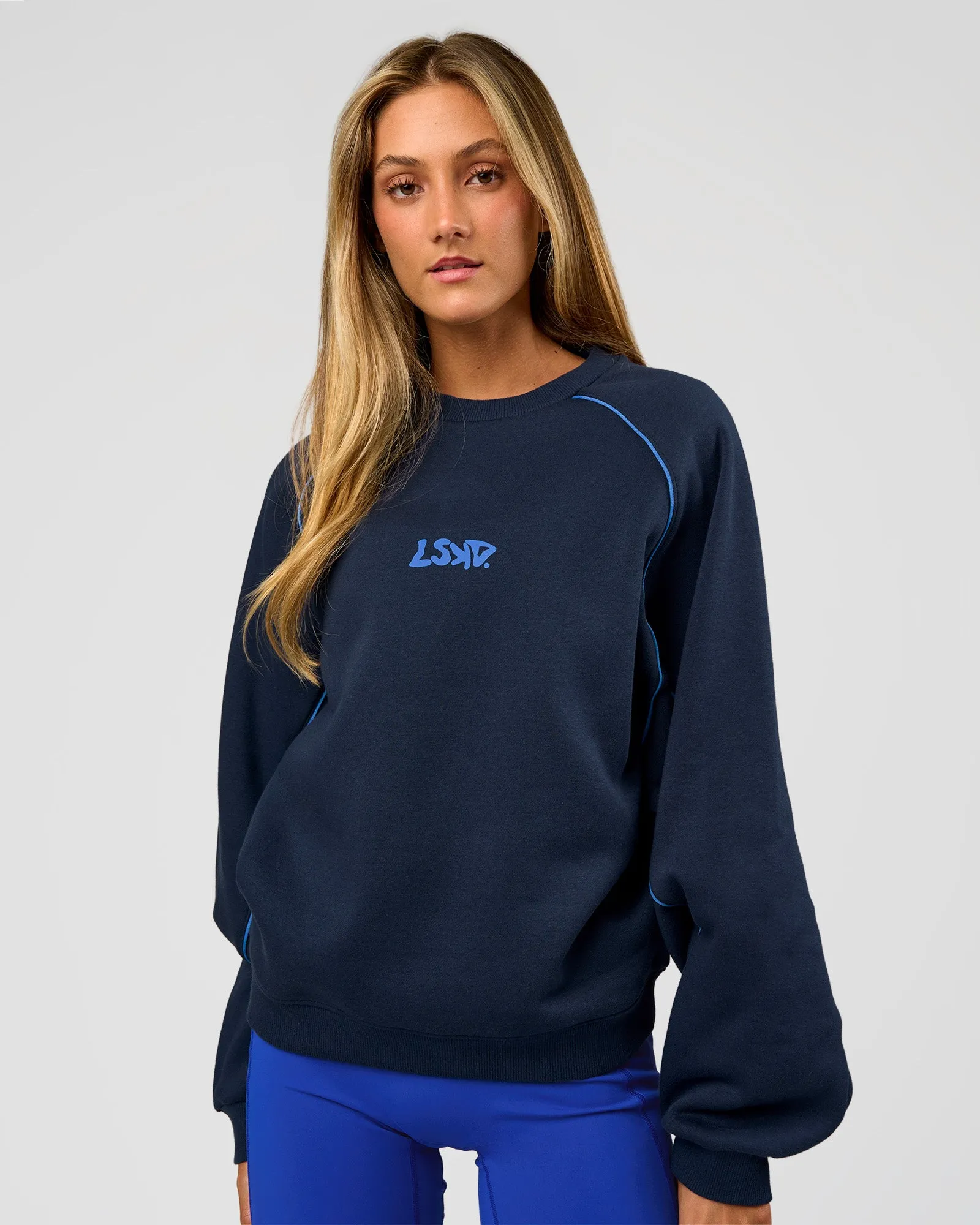 Axis Boxy Crew Sweater - Future Navy-Palace Blue sold by LSKD product image thumbnail 4
