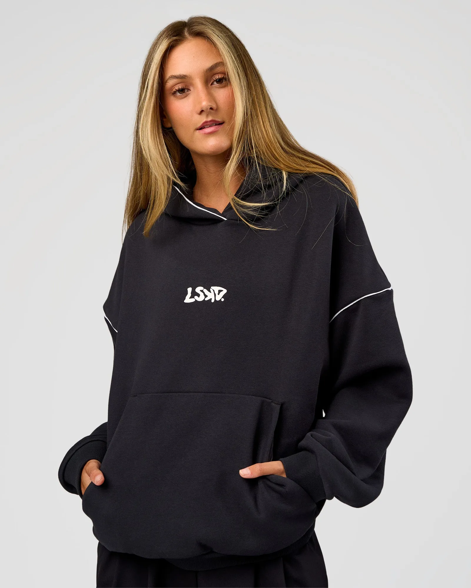 Axis Oversized Hoodie - Caviar-White sold by LSKD product image thumbnail 4