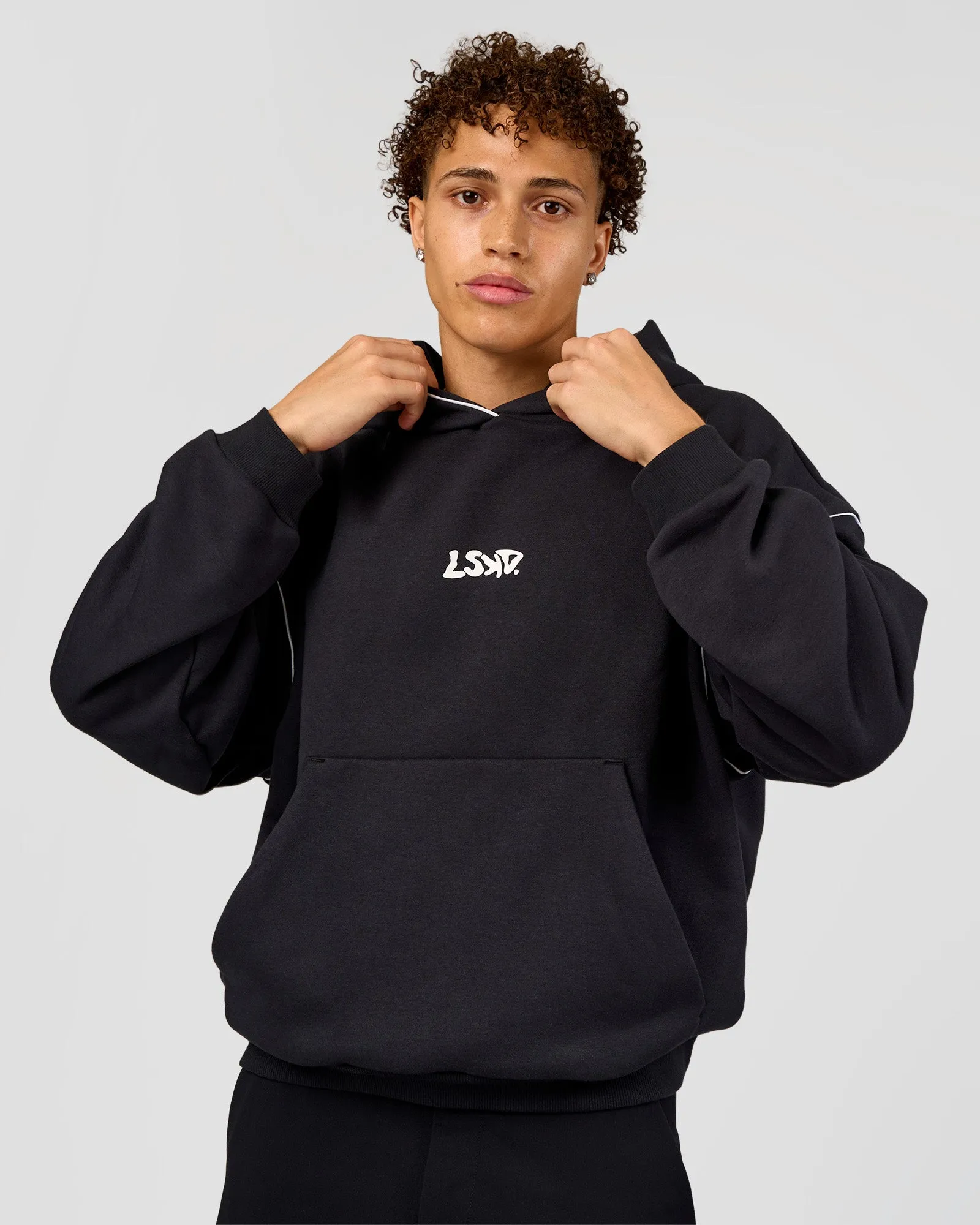 Axis Oversized Hoodie - Caviar-White sold by LSKD product image thumbnail 2