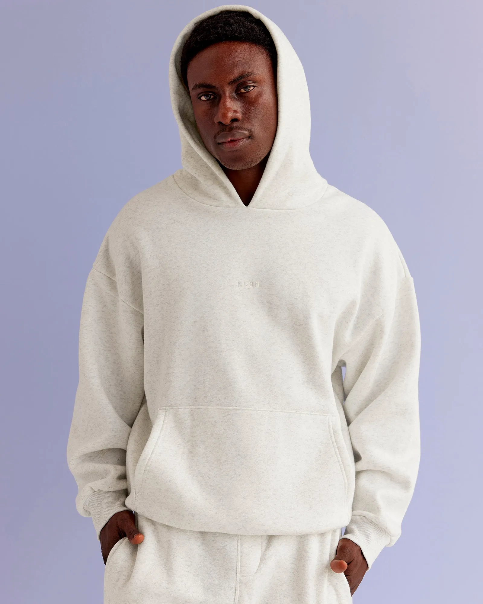 Base Oversized Hoodie - Silver Marl sold by LSKD