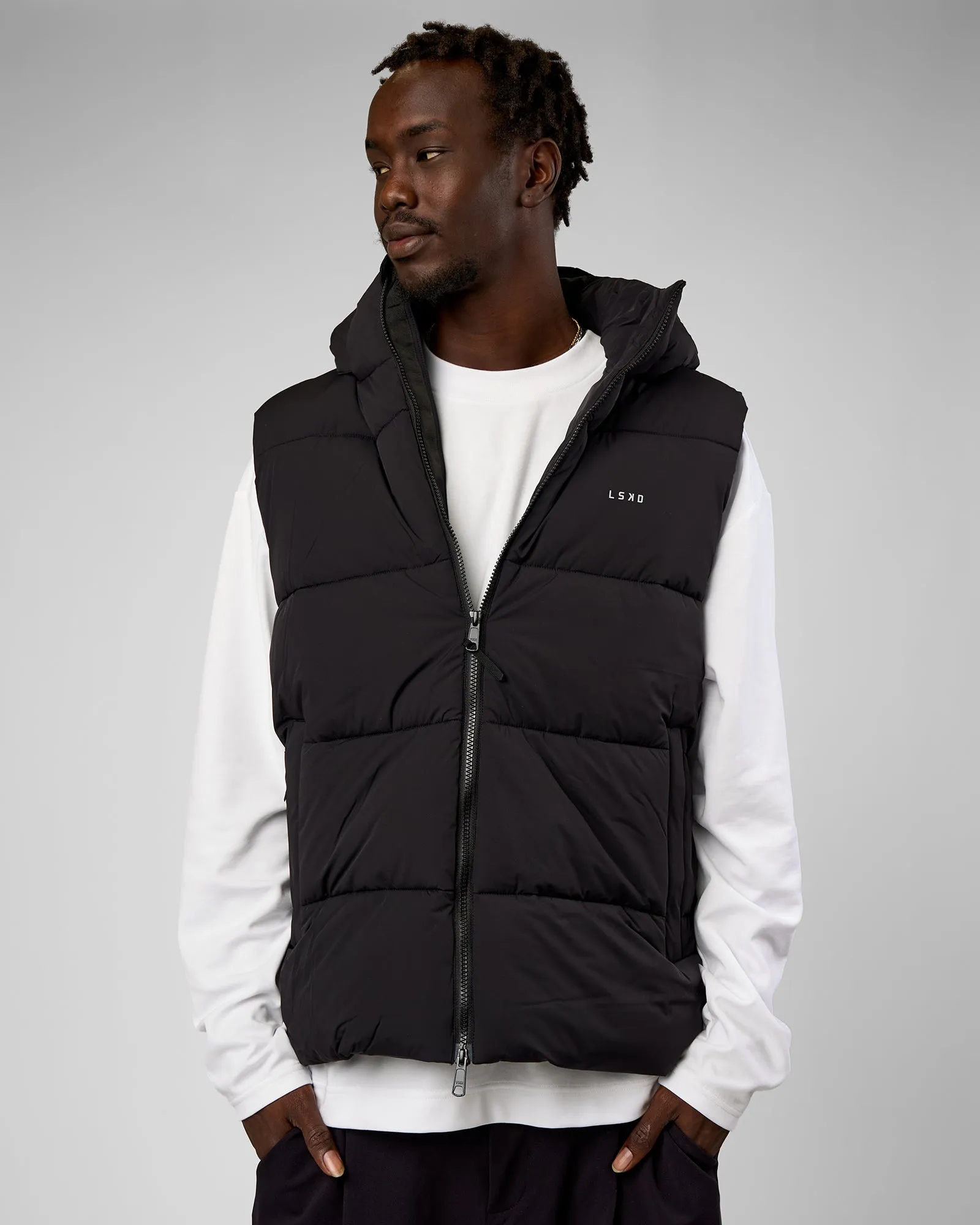 Base Puffer Vest - Black sold by LSKD