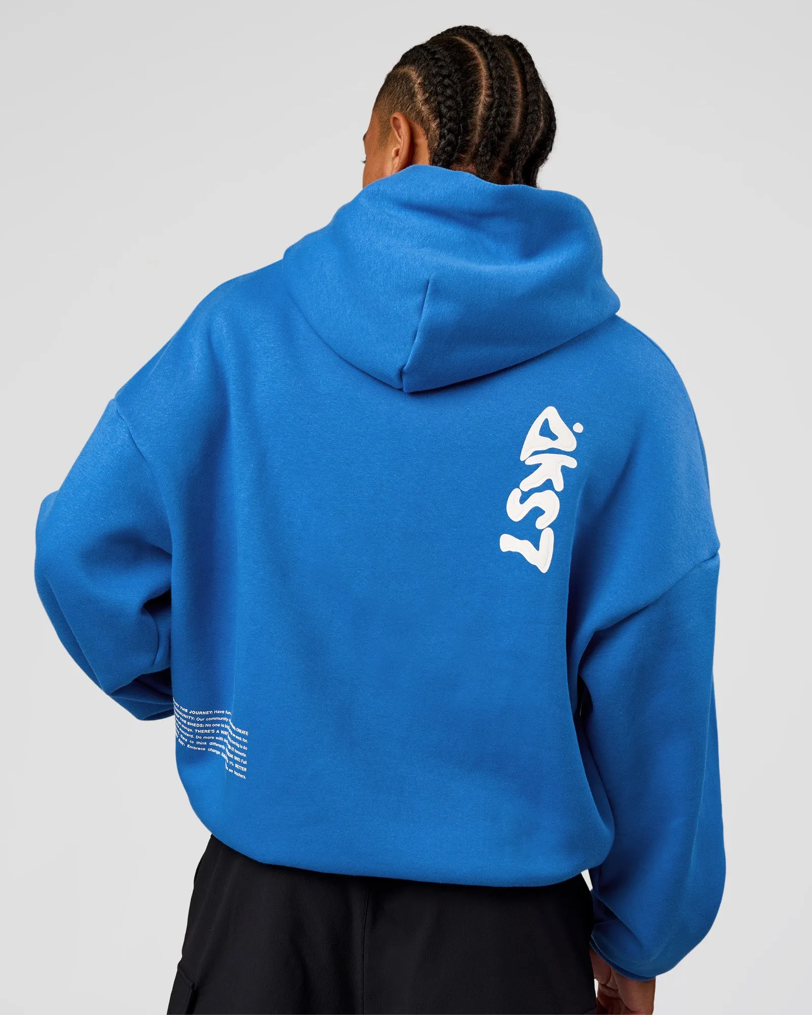 Static Grit Unisex Boxy Hoodie - Palace Blue-White sold by LSKD product image thumbnail 4