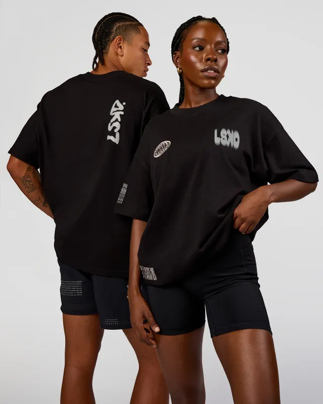 Static Grit Heavyweight Oversized Tee - Black-Alloy made by LSKD