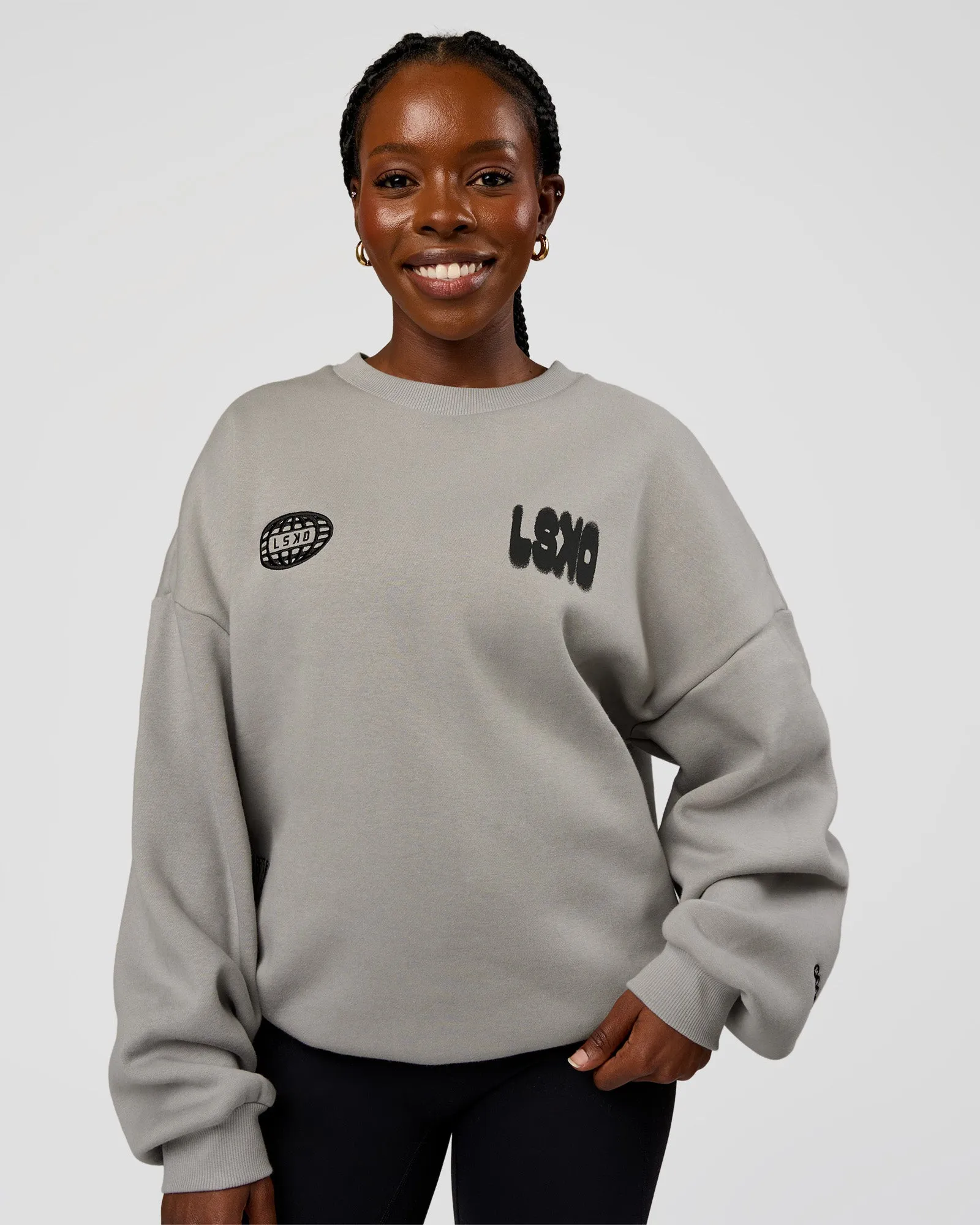 Static Grit Boxy Crew - Alloy-Black sold by LSKD product image thumbnail 4