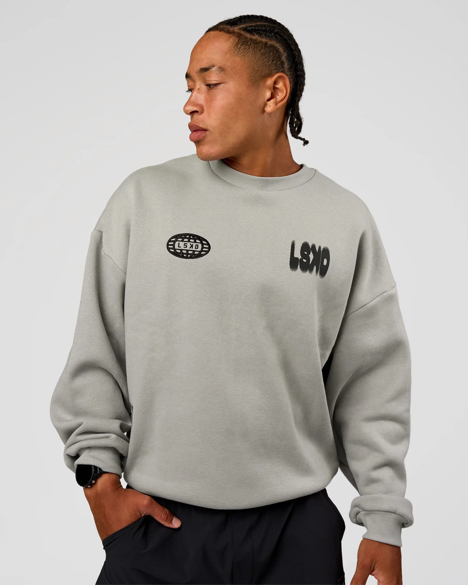 Static Grit Boxy Crew - Alloy-Black sold by LSKD product image thumbnail 2