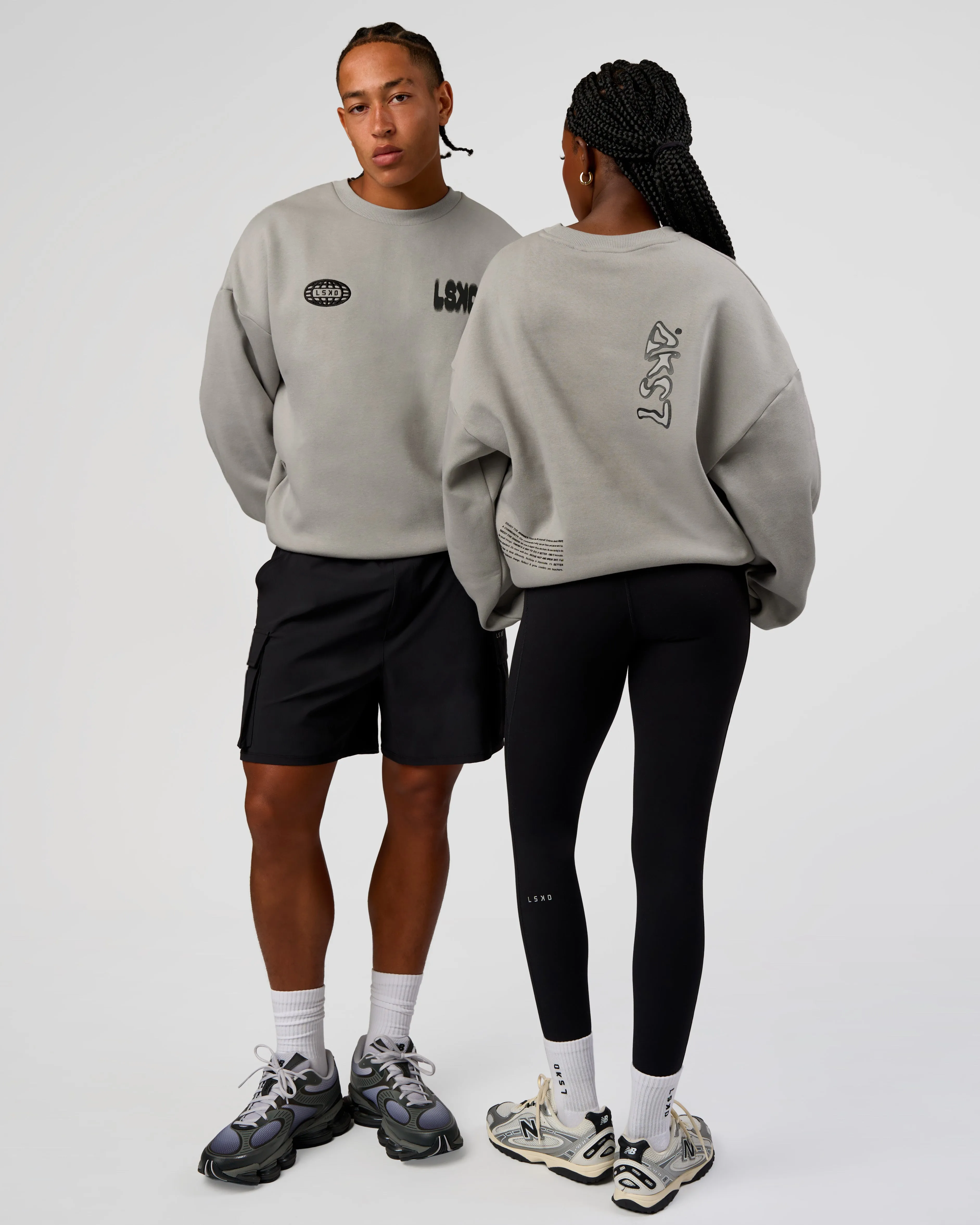 Static Grit Boxy Crew - Alloy-Black sold by LSKD