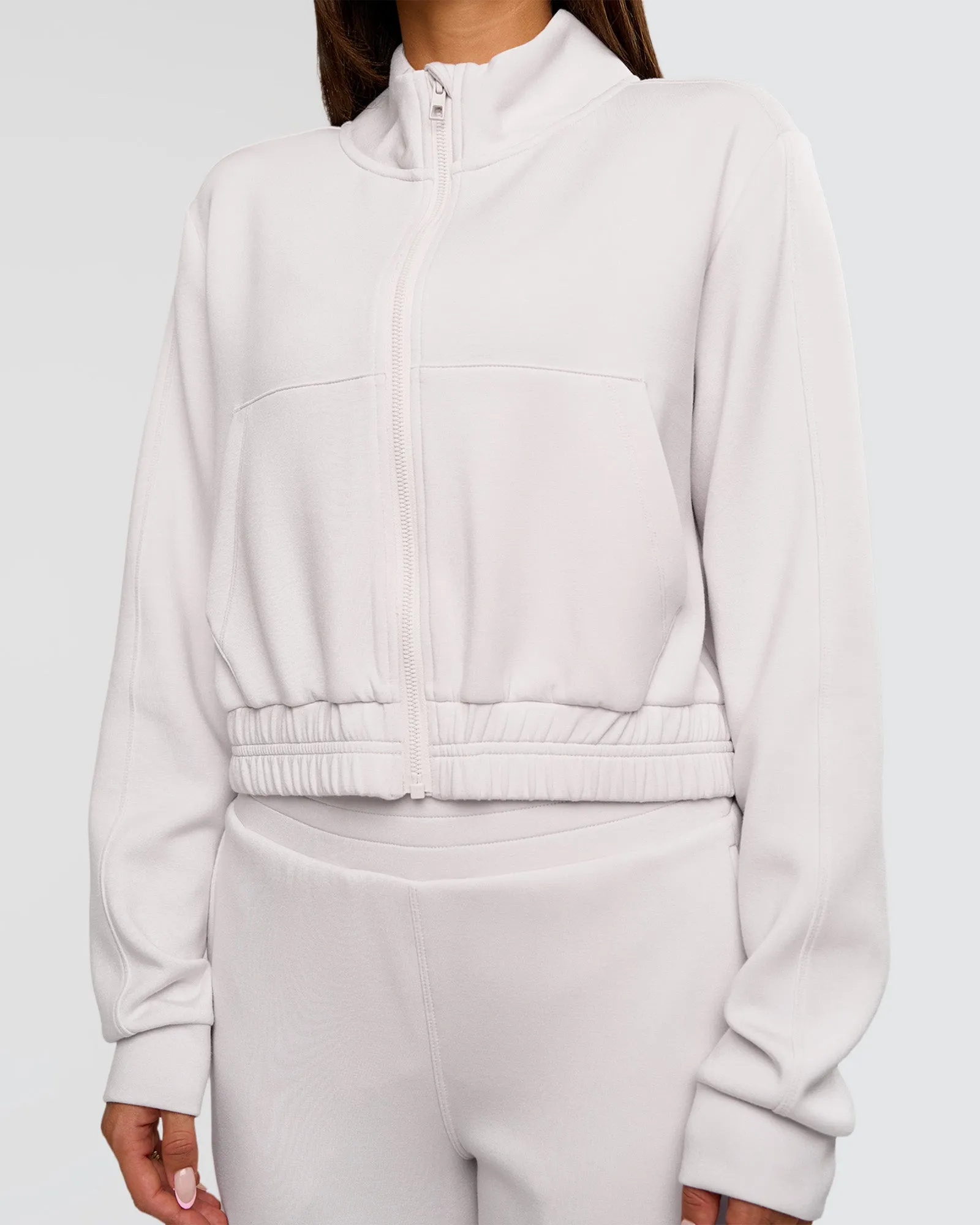 Elevate SoftTouch Cropped Full Zip Jacket - Clay sold by LSKD product image thumbnail 5