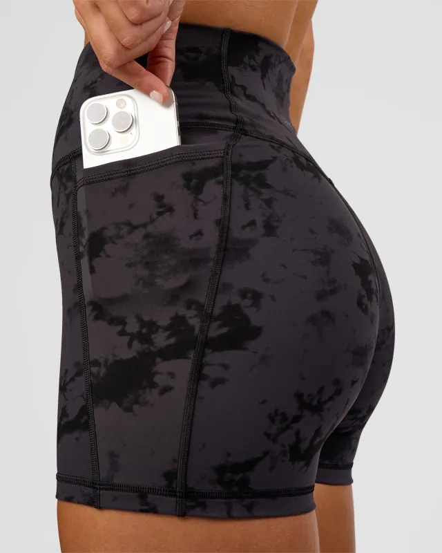 Fusion Ultra High-Rise 4" Short Pockets - Black Tie Dye made by LSKD