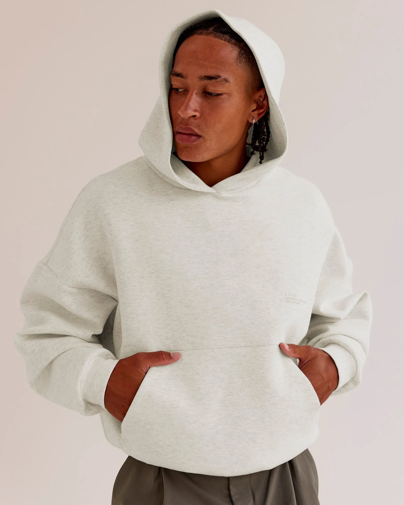 AfterDark ZeroCrease Oversized Hoodie - Silver Marl sold by LSKD product image thumbnail 2