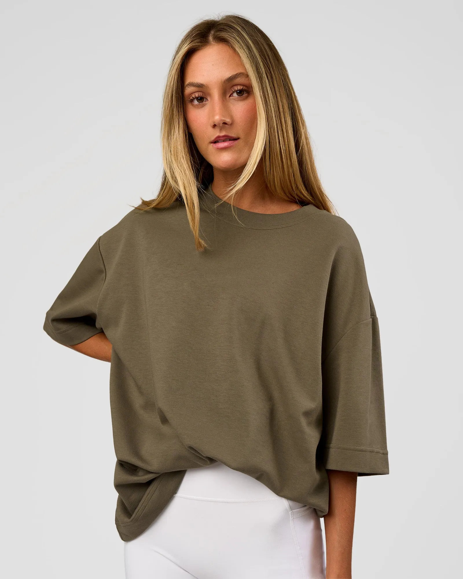 AfterDark ZeroCrease Oversized Tee - Walnut Grey sold by LSKD product image thumbnail 5