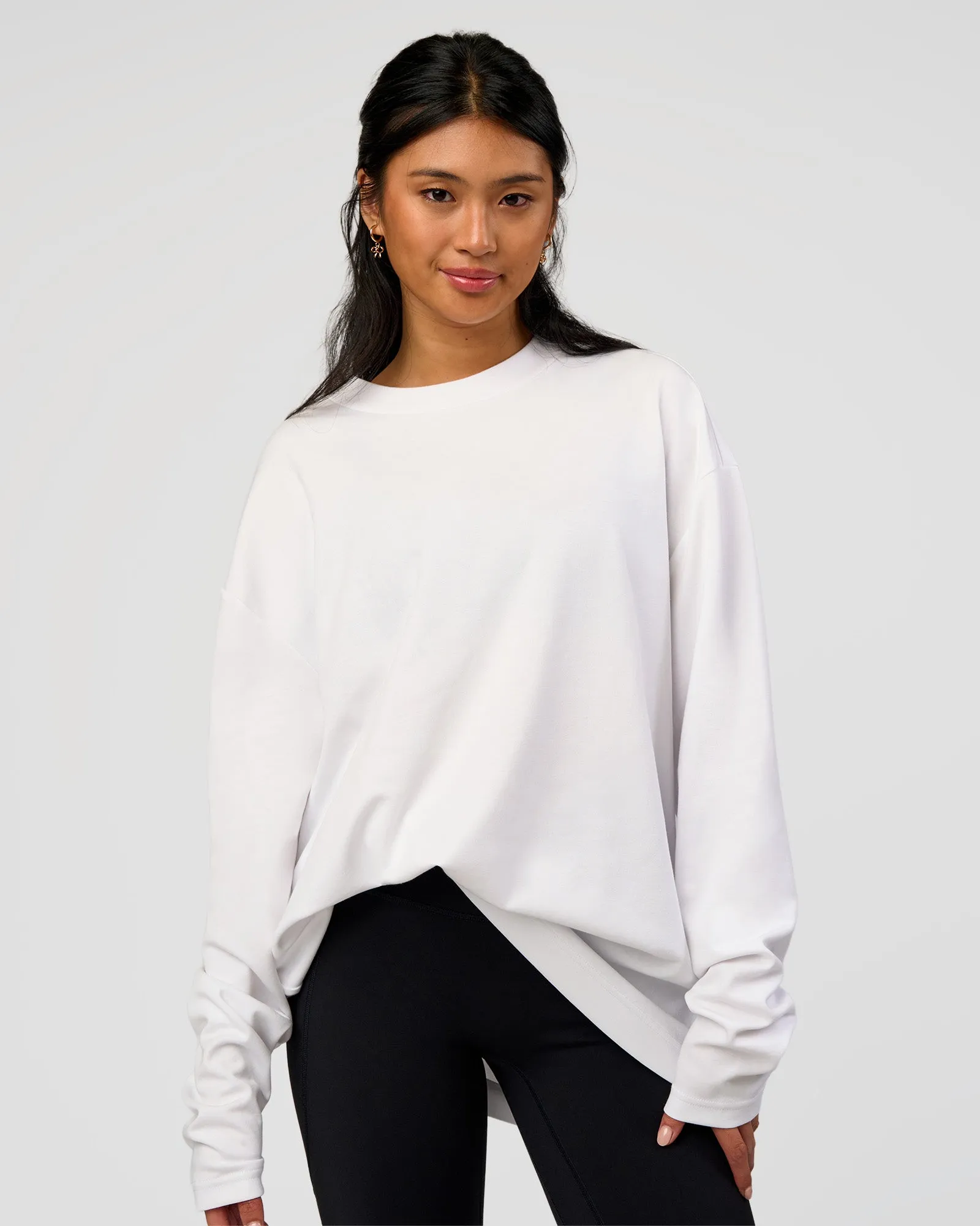 AfterDark ZeroCrease Long Sleeve Tee - White sold by LSKD product image thumbnail 4