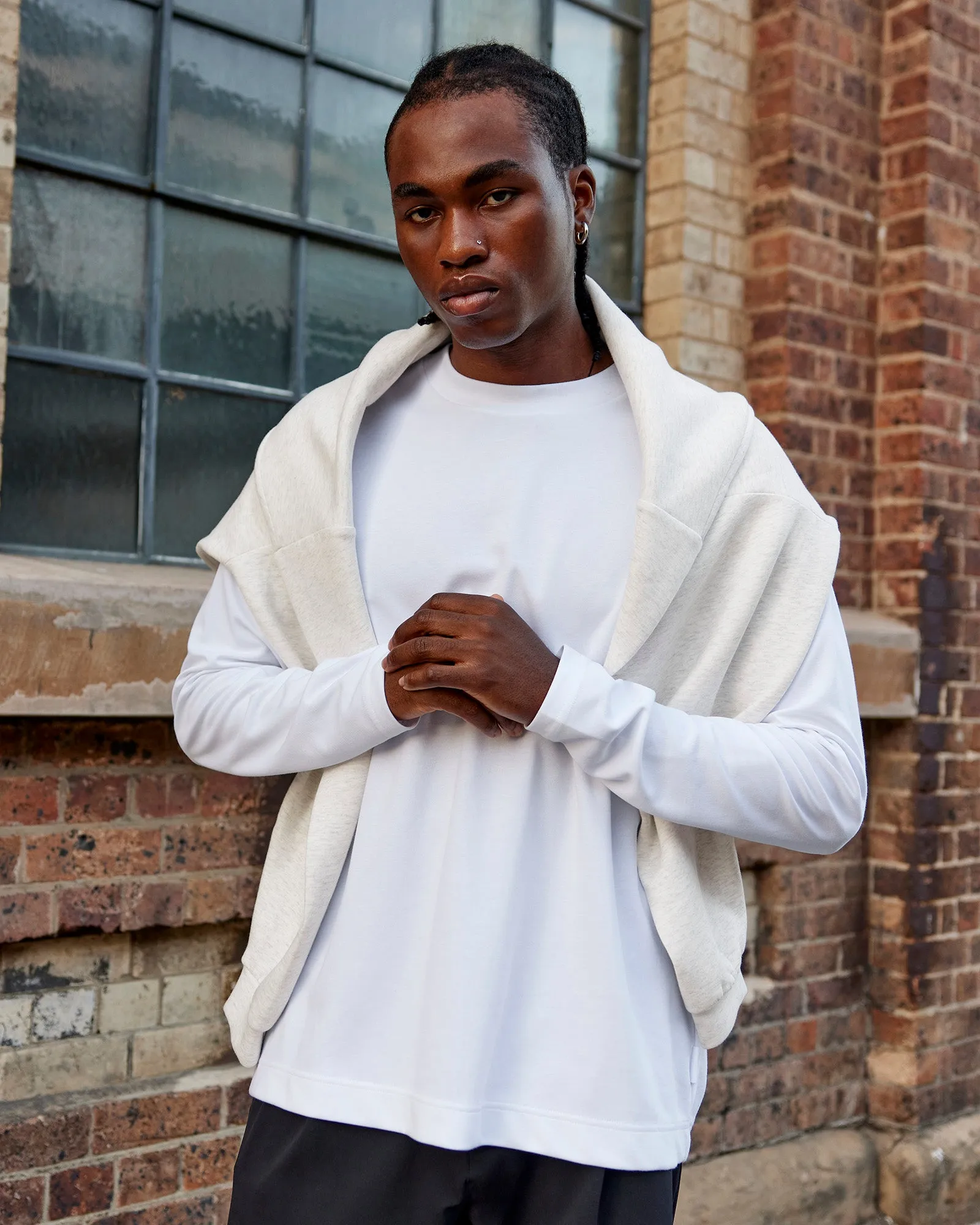 AfterDark ZeroCrease Long Sleeve Tee - White sold by LSKD product image thumbnail 2