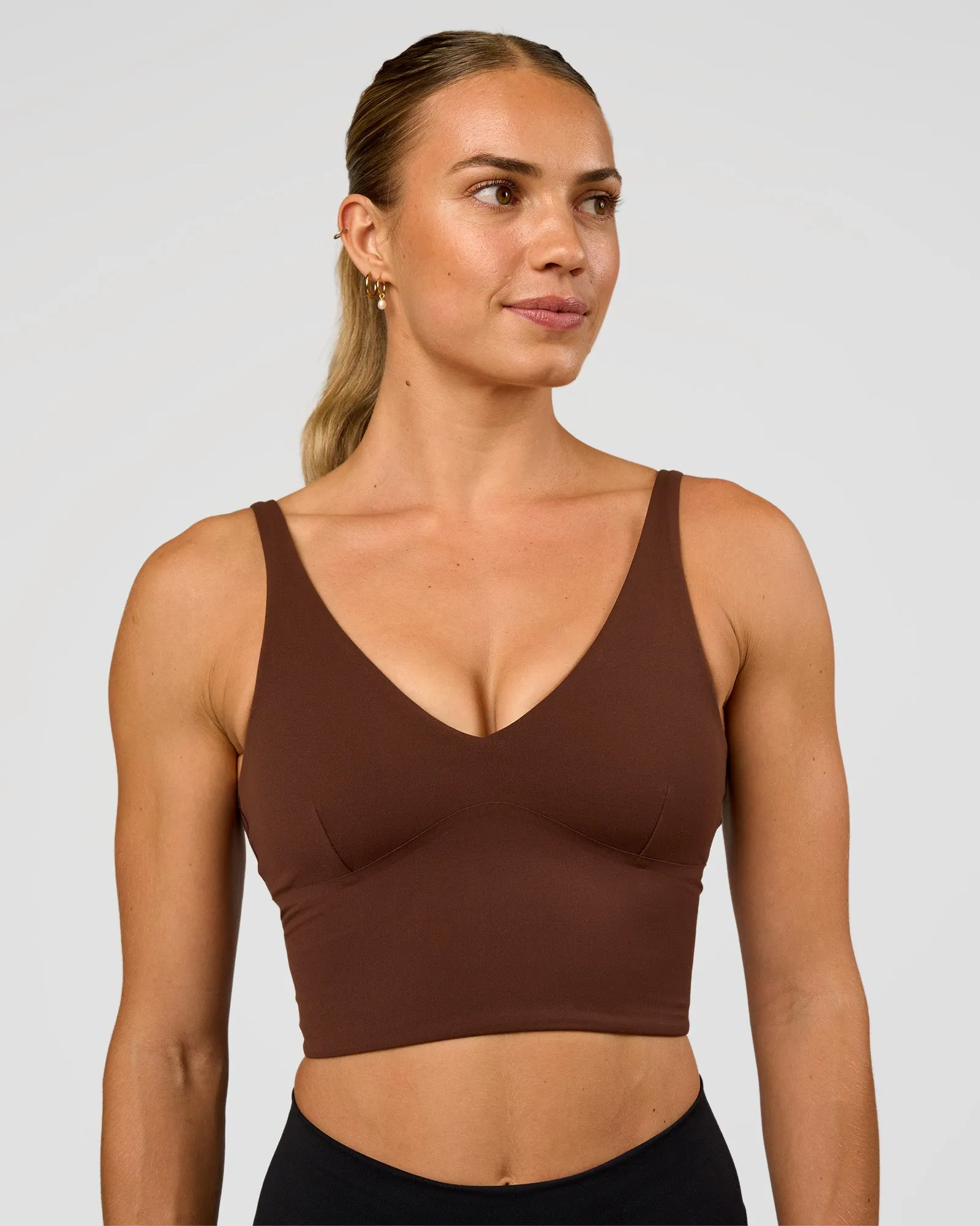 Vitality Long Line Sports Bra - Hot Chocolate sold by LSKD product image thumbnail 2