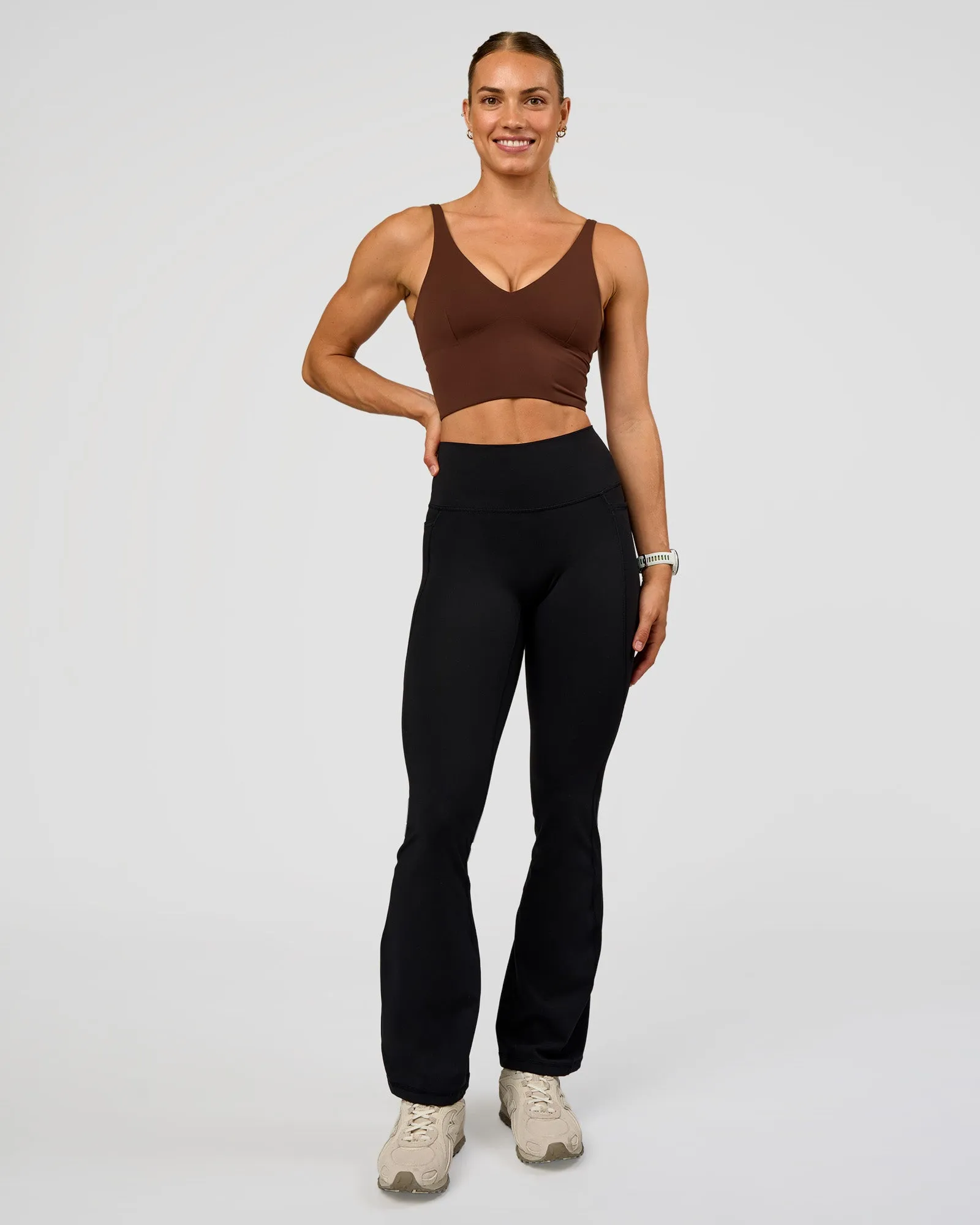 Vitality Long Line Sports Bra - Hot Chocolate sold by LSKD product image thumbnail 3