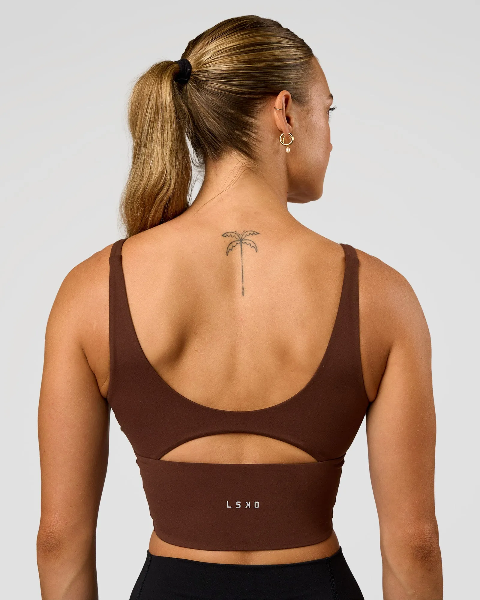 Vitality Long Line Sports Bra - Hot Chocolate sold by LSKD