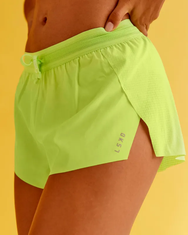Accelerate 3" Mid-Rise Running Short - Hyper Green made by LSKD