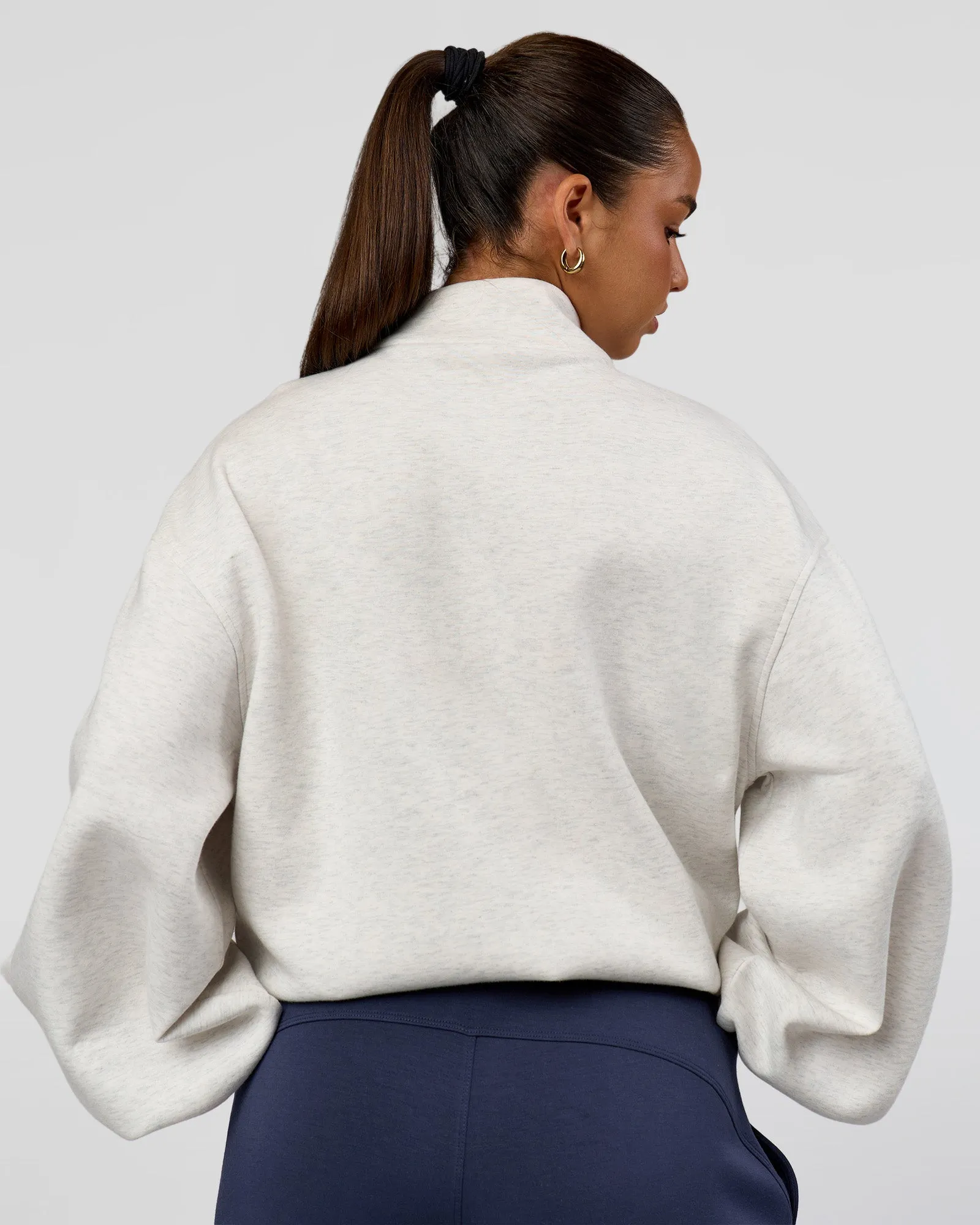 Luxe ZeroCrease Spacer Half Zip - Silver Marl sold by LSKD product image thumbnail 3