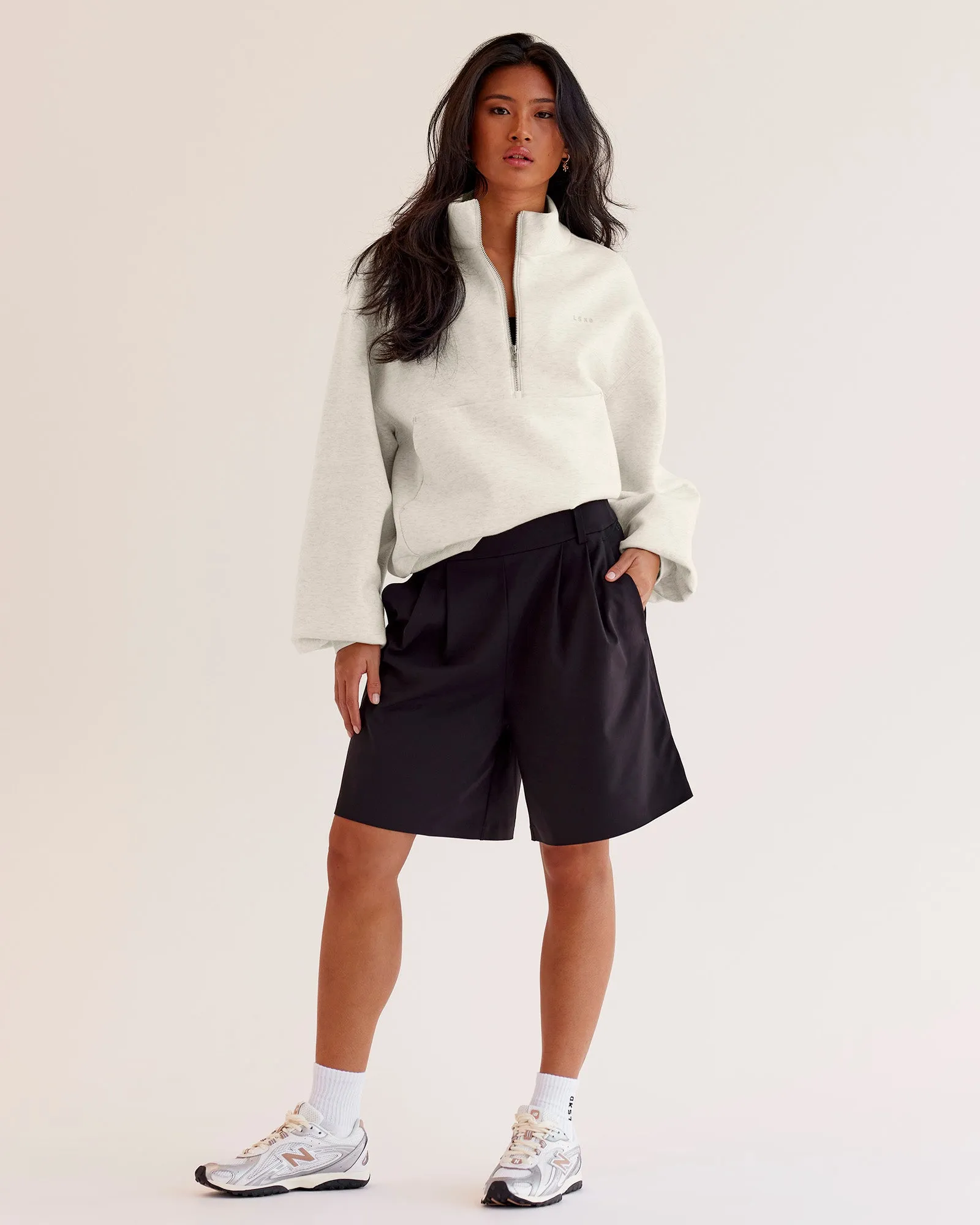Luxe ZeroCrease Spacer Half Zip - Silver Marl sold by LSKD product image thumbnail 4