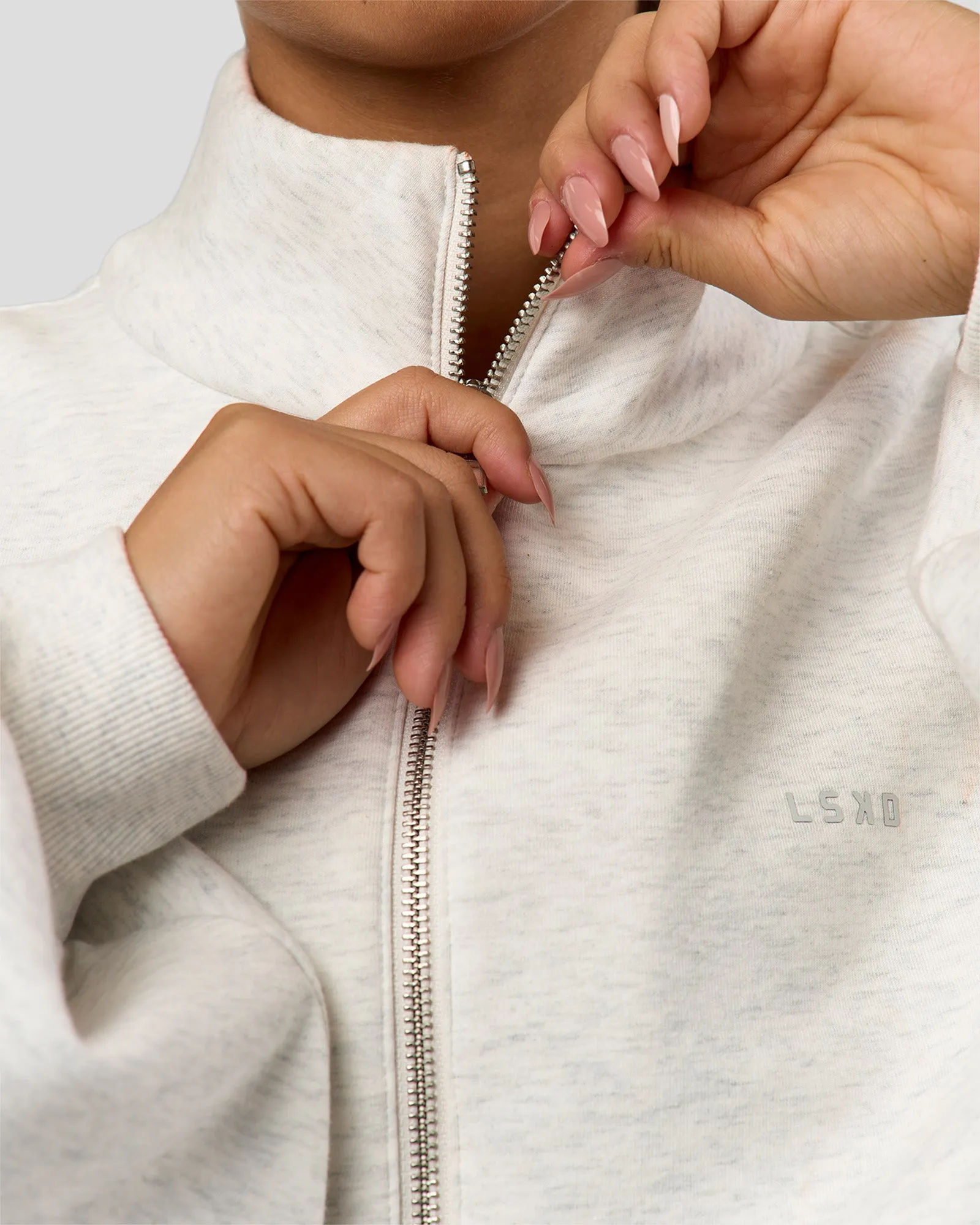 Luxe ZeroCrease Spacer Half Zip - Silver Marl sold by LSKD product image thumbnail 2