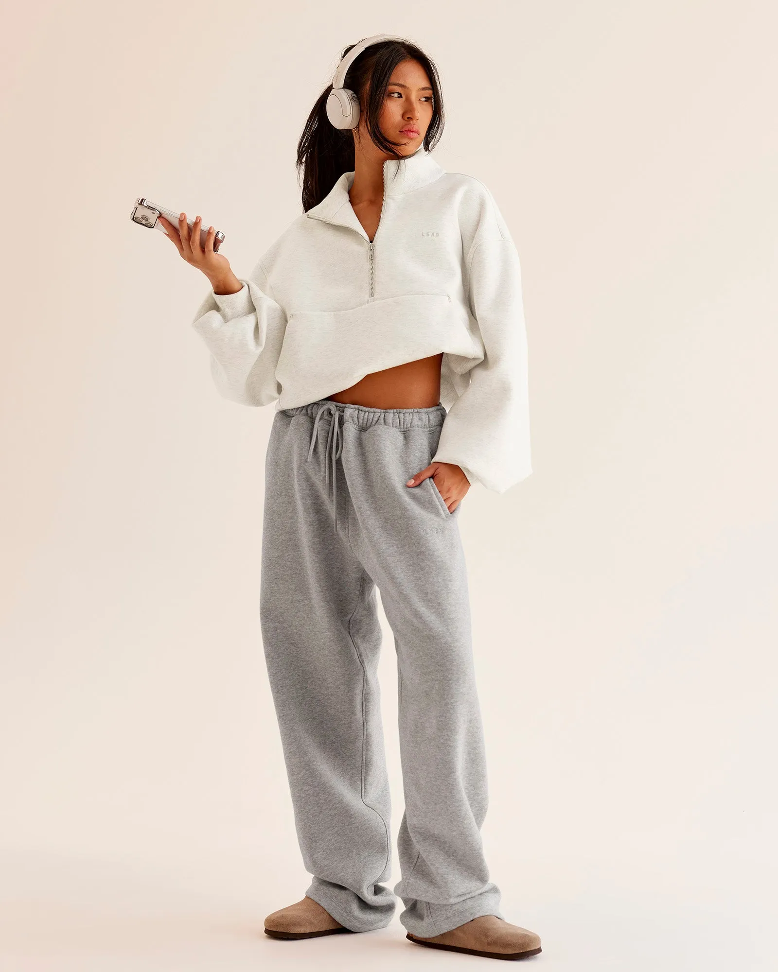 Luxe ZeroCrease Spacer Half Zip - Silver Marl sold by LSKD product image thumbnail 5