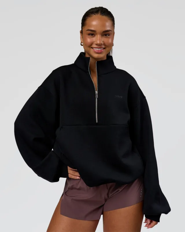 Luxe ZeroCrease Spacer Half Zip - Black made by LSKD